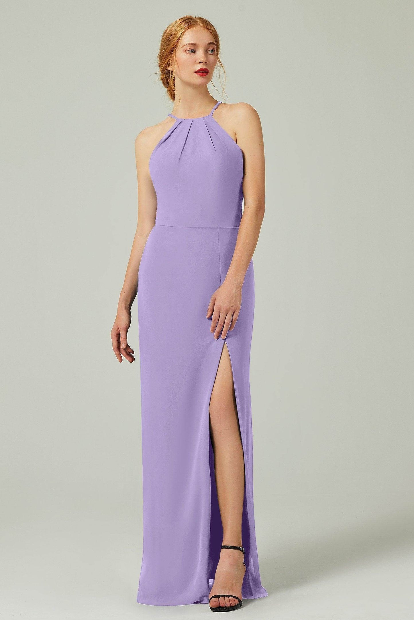 Sheath-Column Floor Length Chiffon Bridesmaid Dress Formal Dresses CB0337 - COCOMELODY