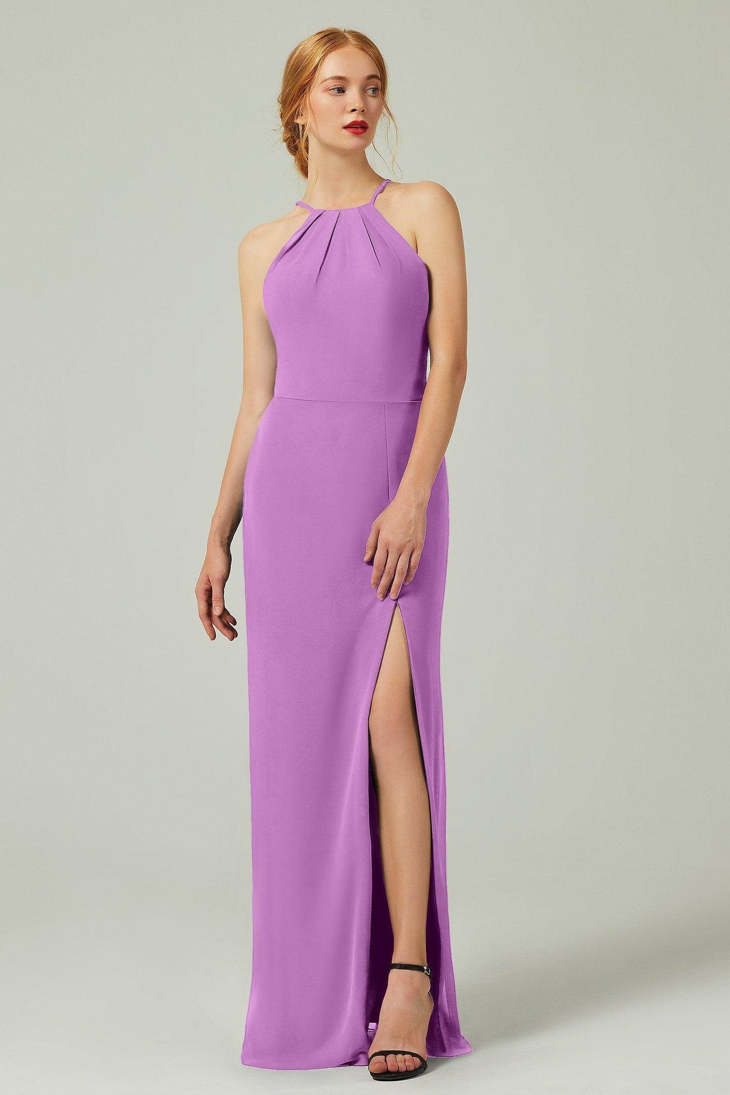 Sheath-Column Floor Length Chiffon Bridesmaid Dress Formal Dresses CB0337 - COCOMELODY