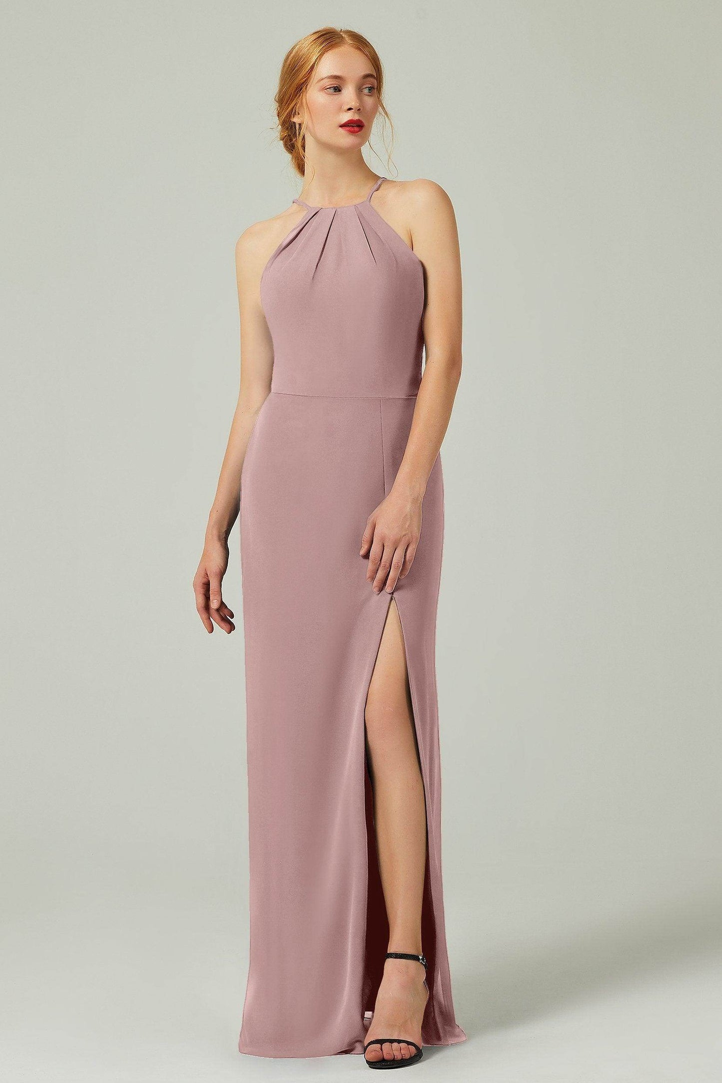 Sheath-Column Floor Length Chiffon Bridesmaid Dress Formal Dresses CB0337 - COCOMELODY