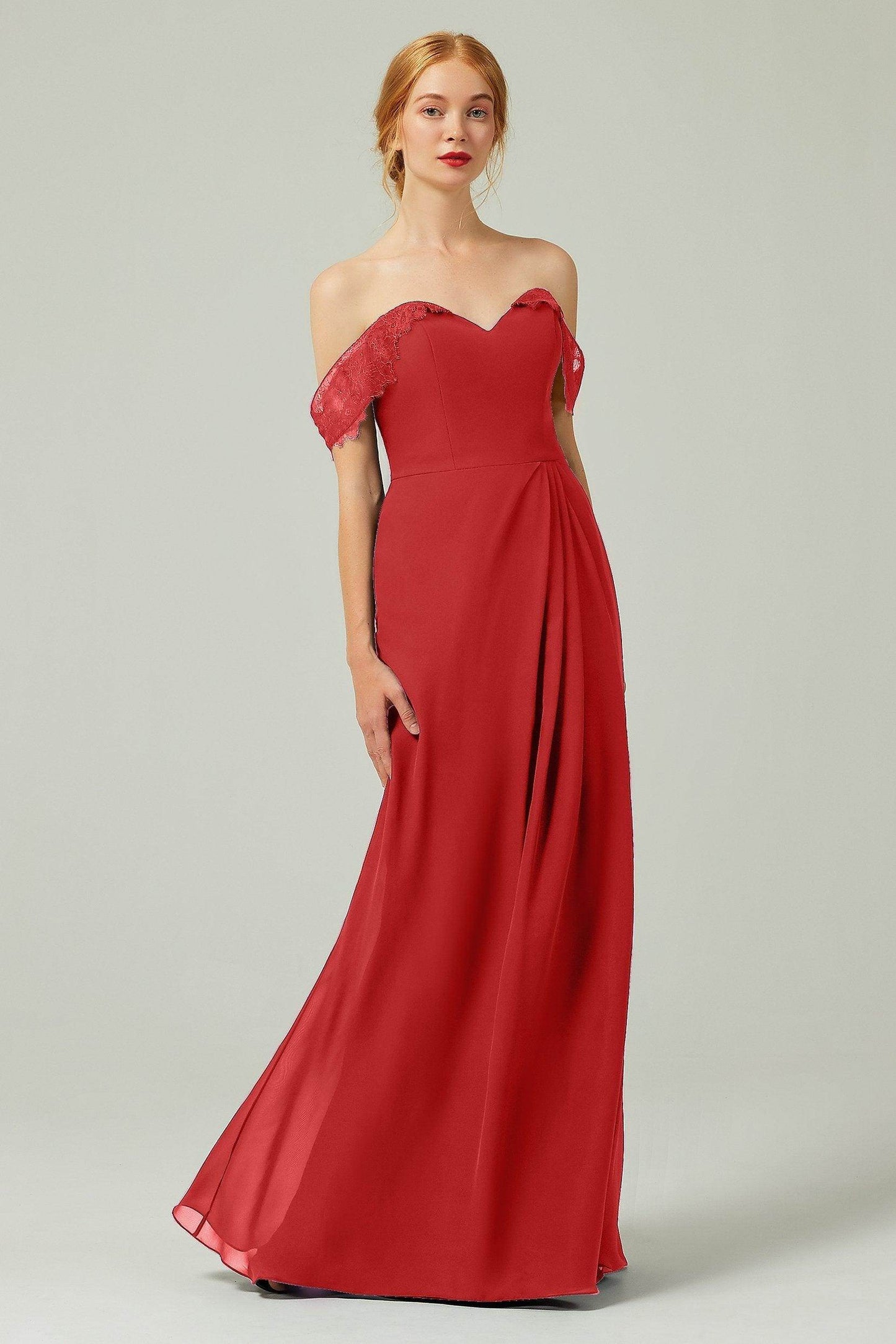 Sheath-Column Floor Length Chiffon Bridesmaid Dress Formal Dresses CB0338 - COCOMELODY
