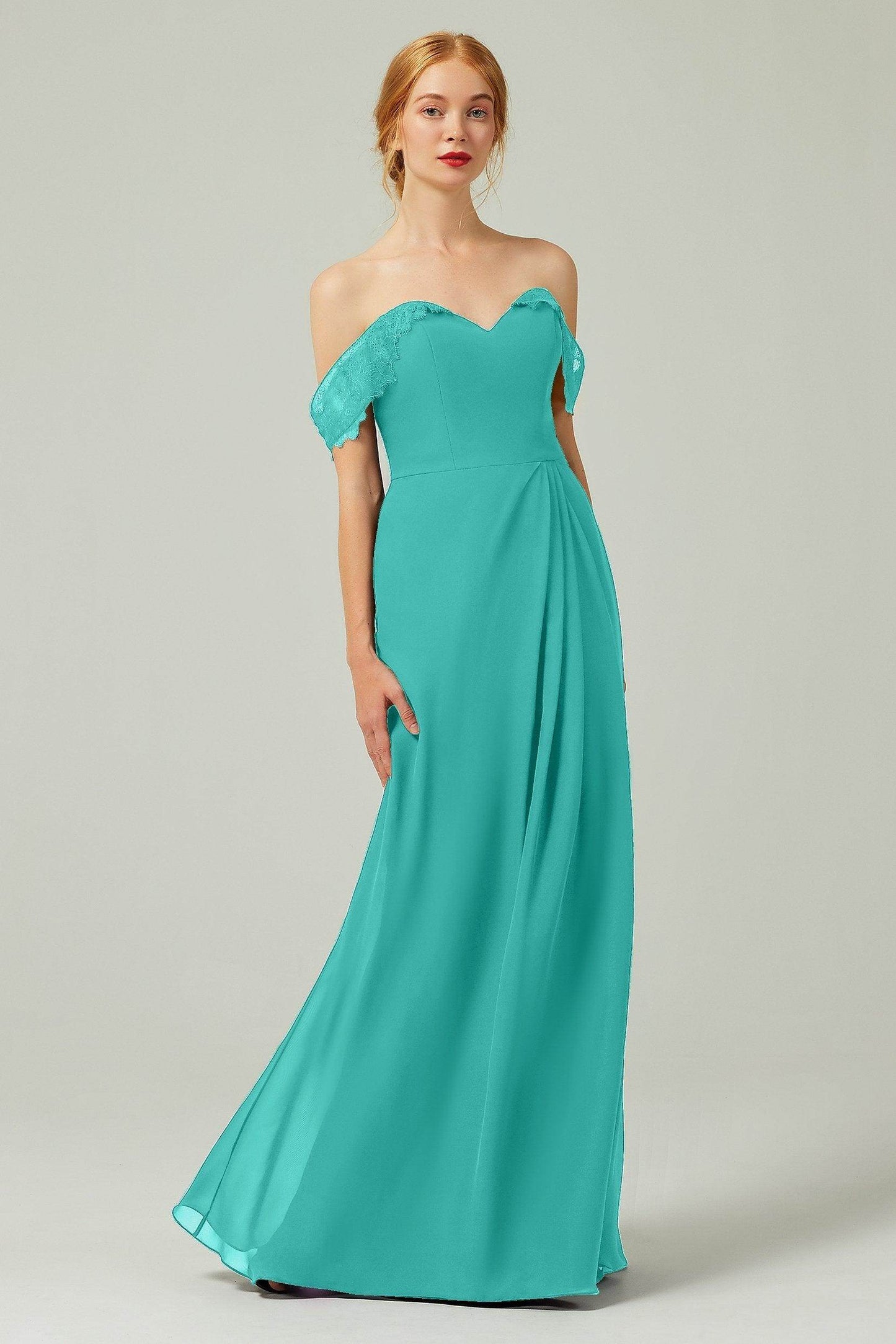 Sheath-Column Floor Length Chiffon Bridesmaid Dress Formal Dresses CB0338 - COCOMELODY