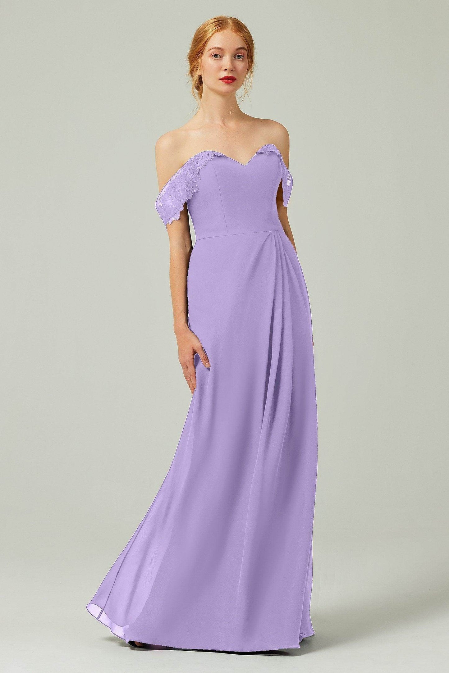 Sheath-Column Floor Length Chiffon Bridesmaid Dress Formal Dresses CB0338 - COCOMELODY