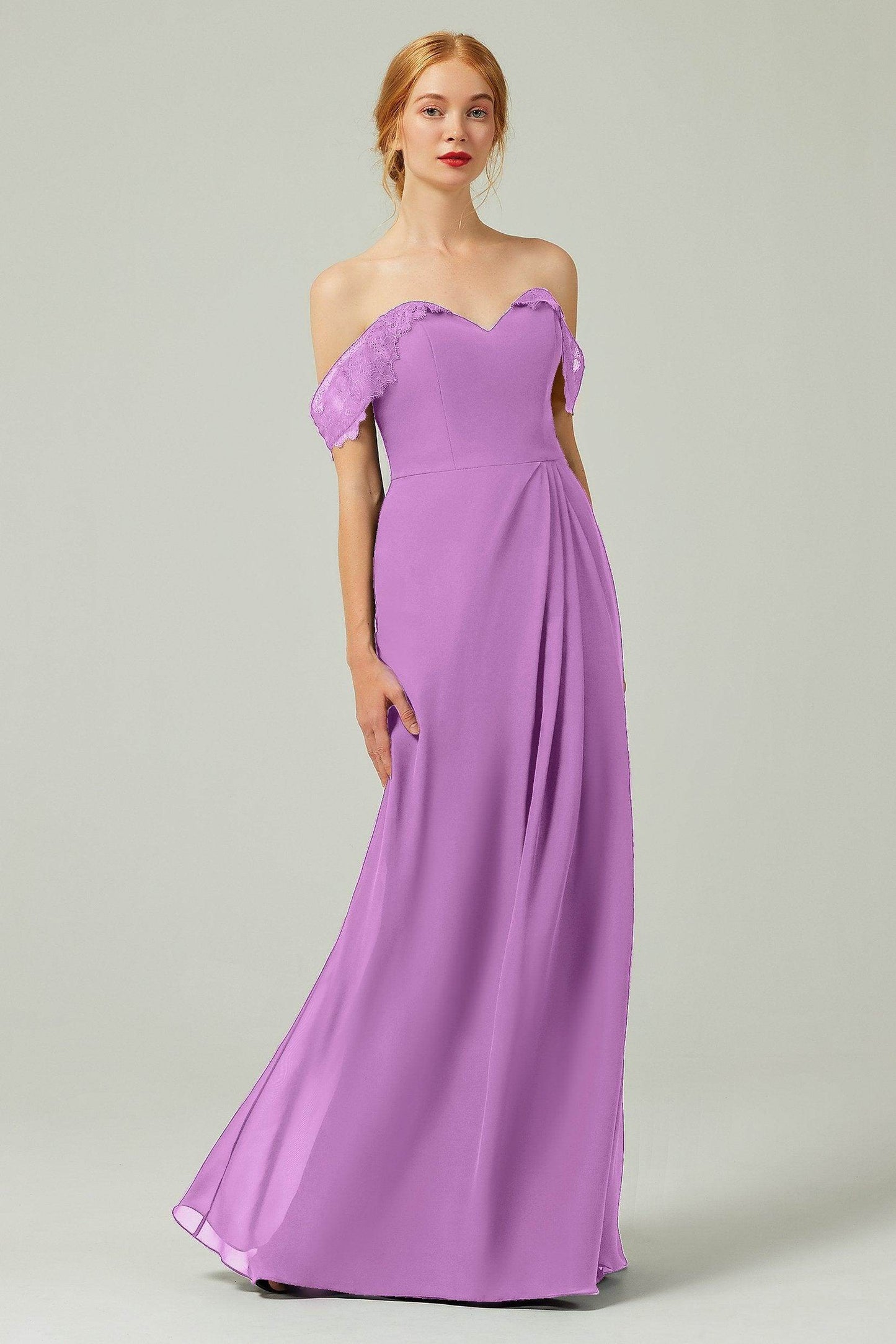 Sheath-Column Floor Length Chiffon Bridesmaid Dress Formal Dresses CB0338 - COCOMELODY