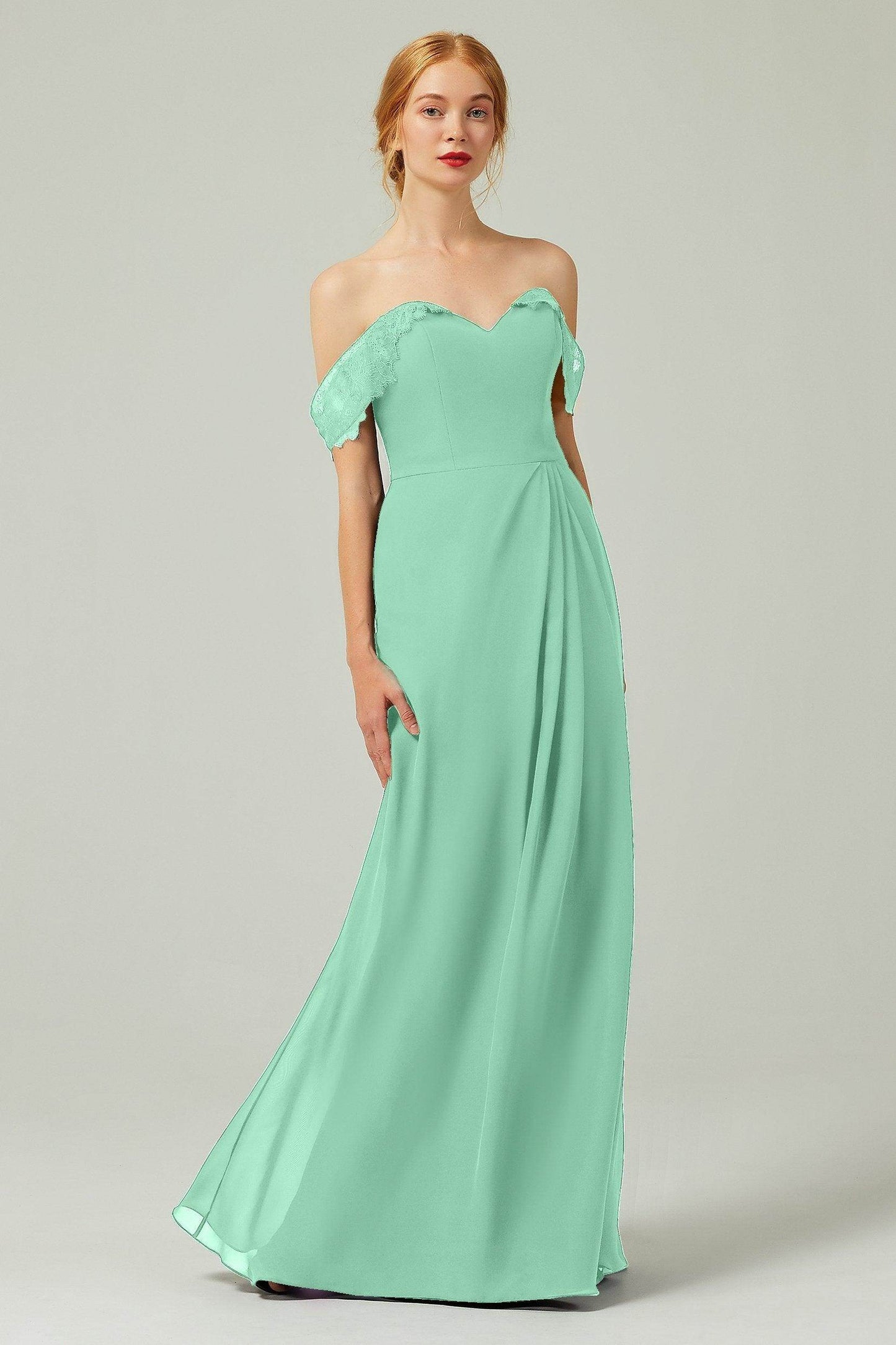 Sheath-Column Floor Length Chiffon Bridesmaid Dress Formal Dresses CB0338 - COCOMELODY