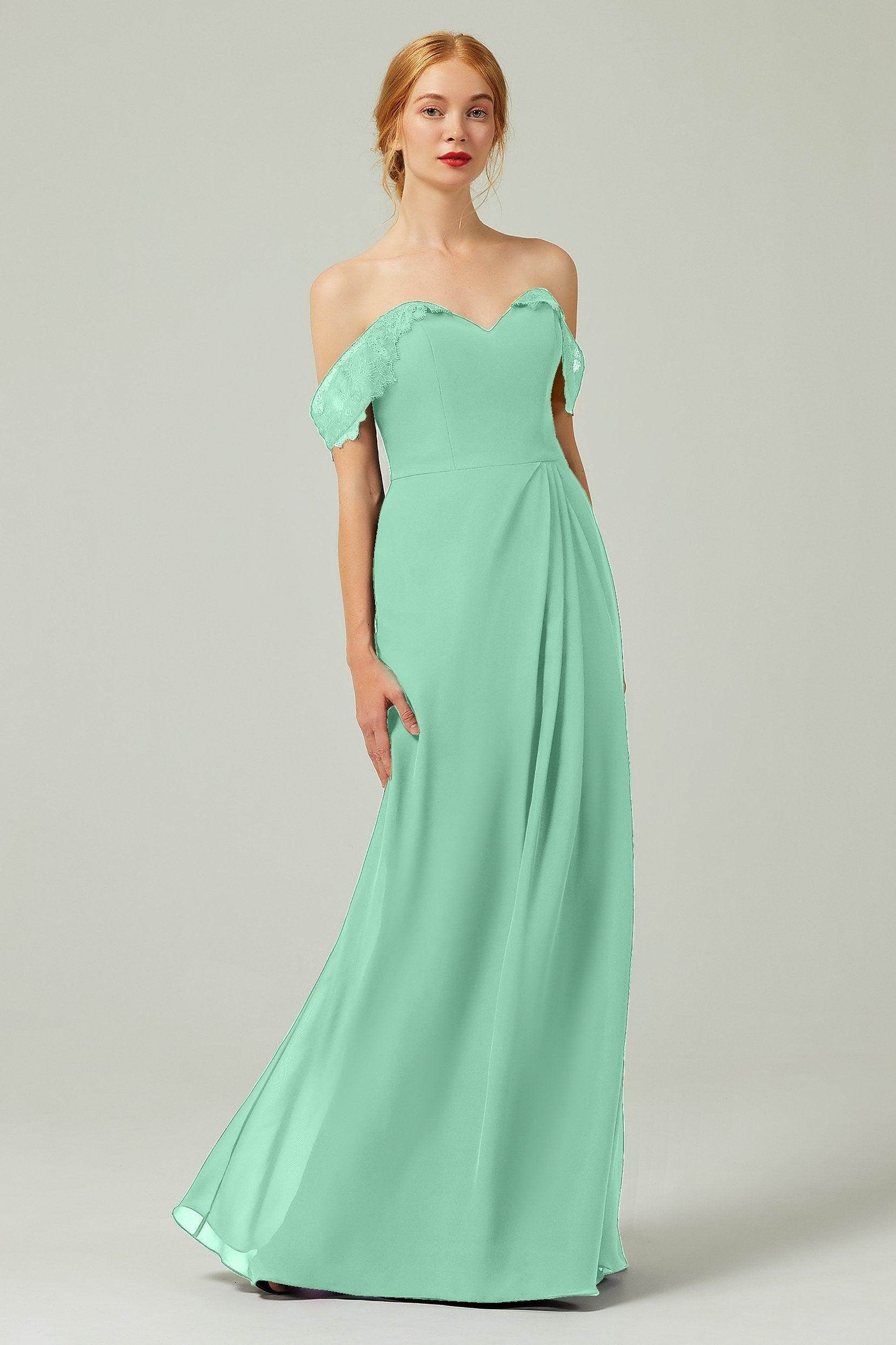 Sheath-Column Floor Length Chiffon Bridesmaid Dress Formal Dresses CB0338 - COCOMELODY