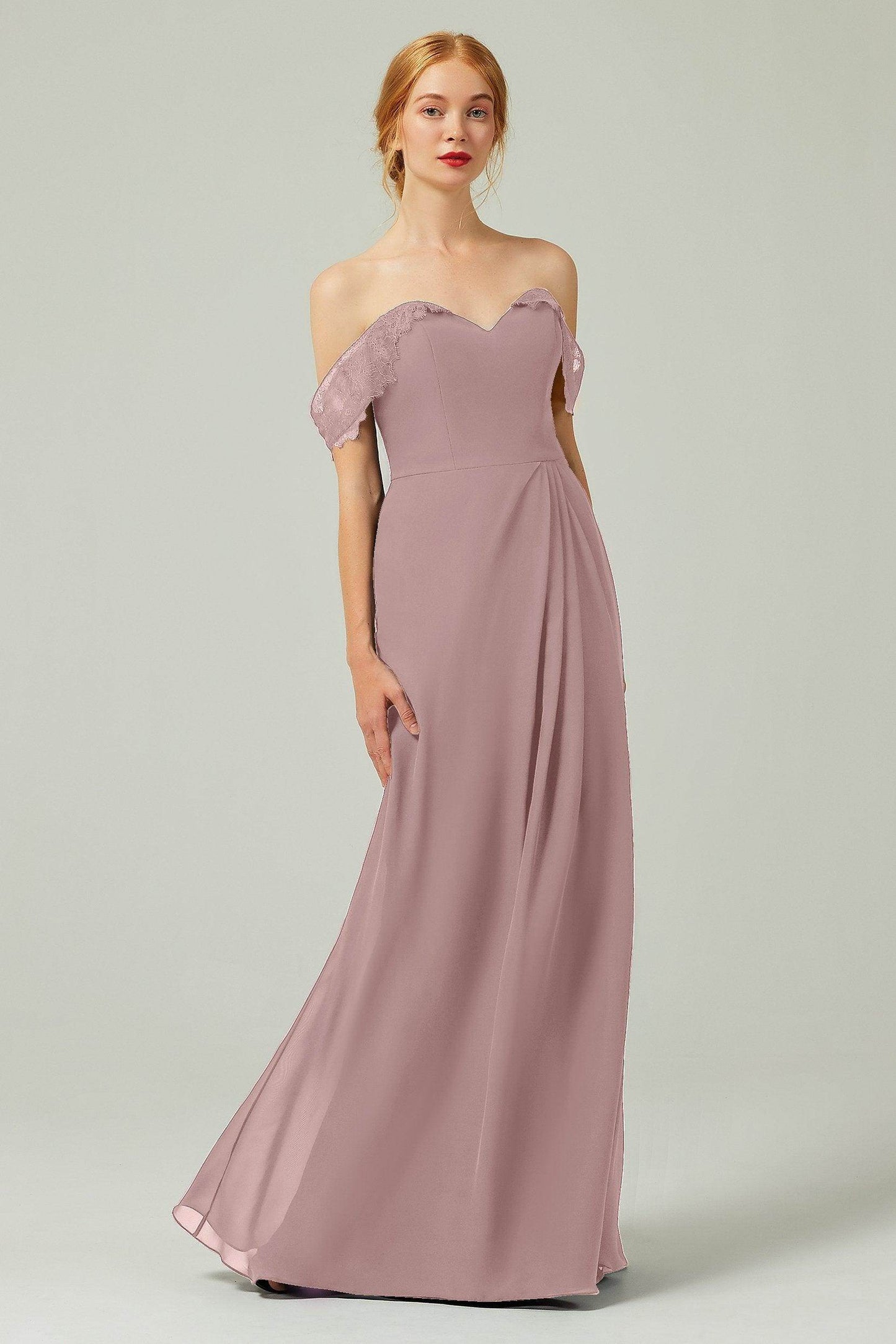 Sheath-Column Floor Length Chiffon Bridesmaid Dress Formal Dresses CB0338 - COCOMELODY