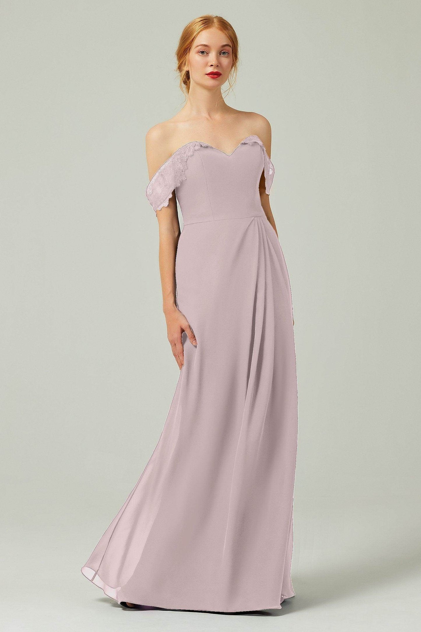 Sheath-Column Floor Length Chiffon Bridesmaid Dress Formal Dresses CB0338 - COCOMELODY