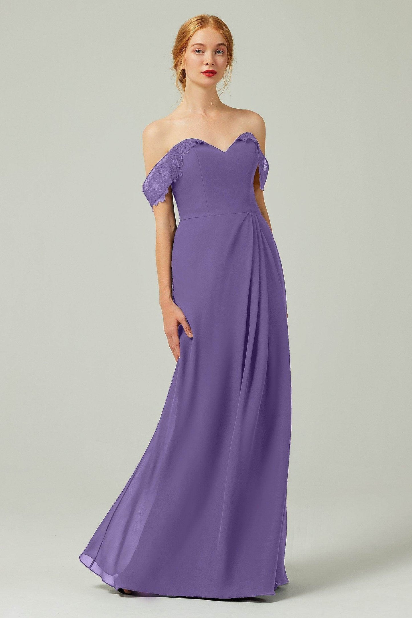Sheath-Column Floor Length Chiffon Bridesmaid Dress Formal Dresses CB0338 - COCOMELODY