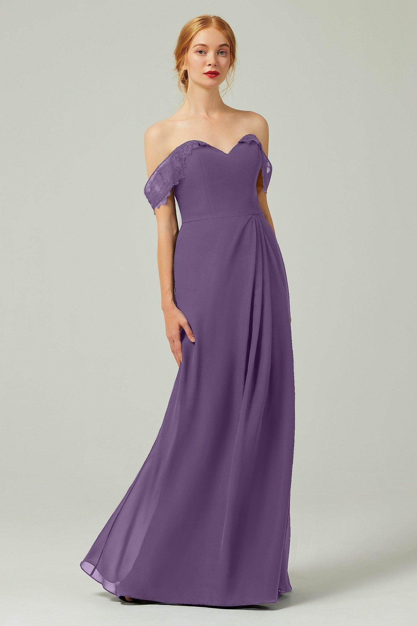 Sheath-Column Floor Length Chiffon Bridesmaid Dress Formal Dresses CB0338 - COCOMELODY
