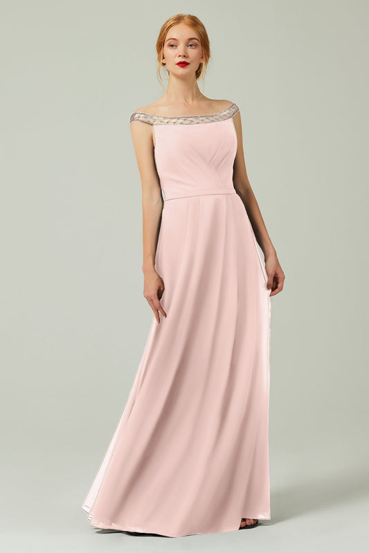 A-Line Floor Length Chiffon Bridesmaid Dress Formal Dresses CB0339