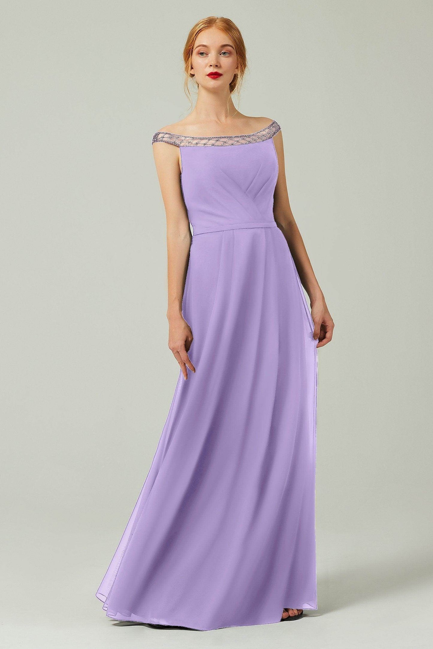 A-Line Floor Length Chiffon Bridesmaid Dress Formal Dresses CB0339 - COCOMELODY