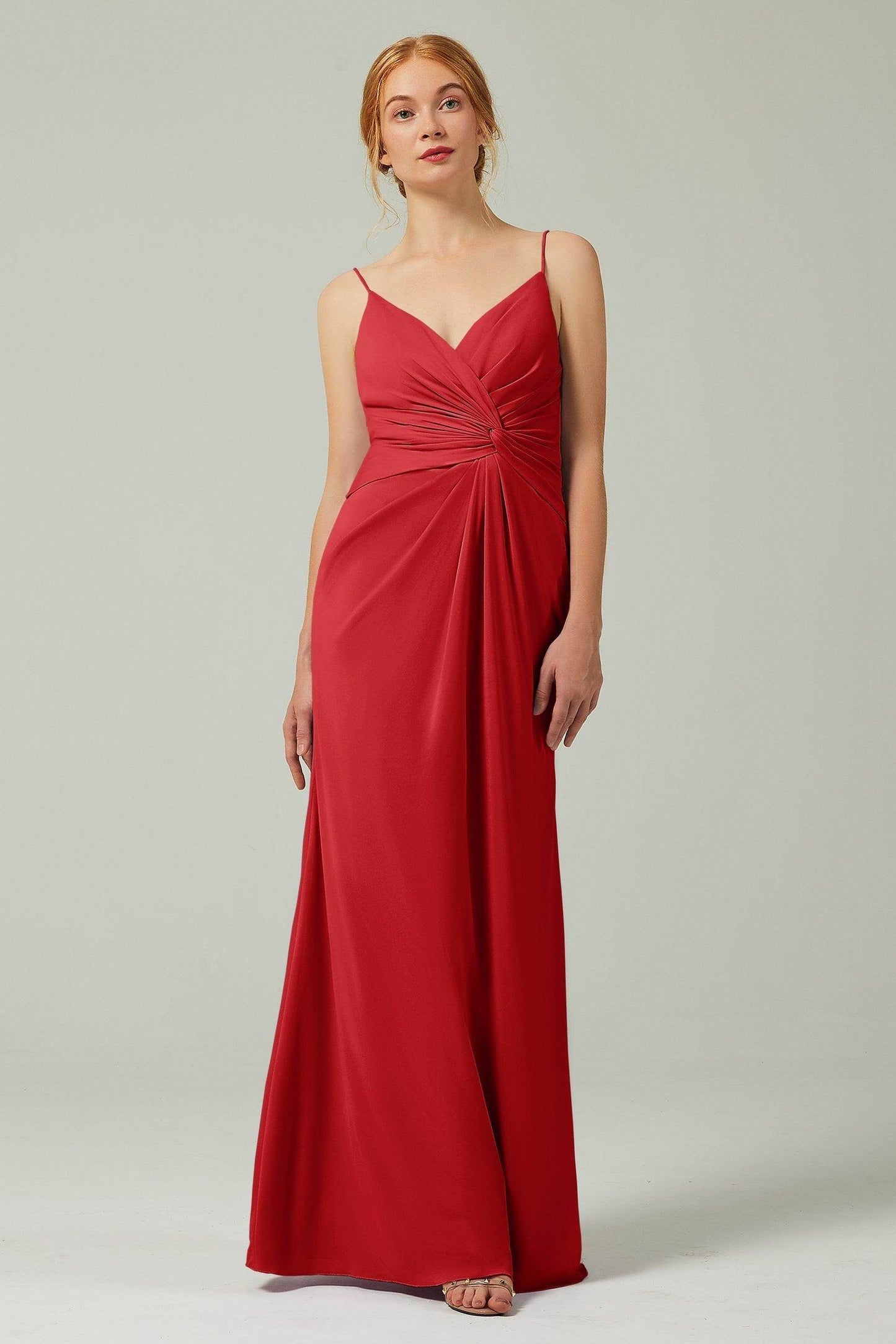 Sheath-Column Floor Length Chiffon Bridesmaid Dress CB0350 - COCOMELODY