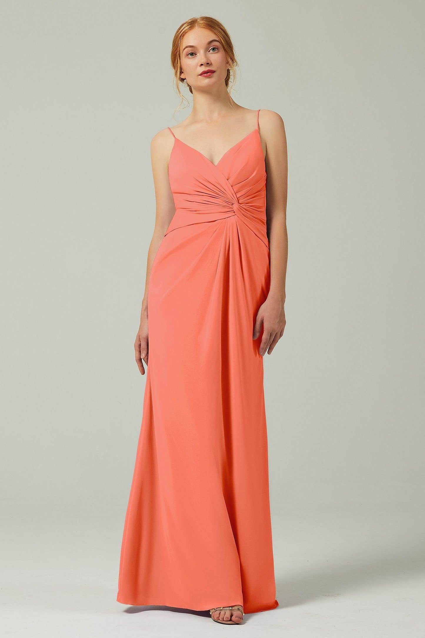 Sheath-Column Floor Length Chiffon Bridesmaid Dress CB0350 - COCOMELODY