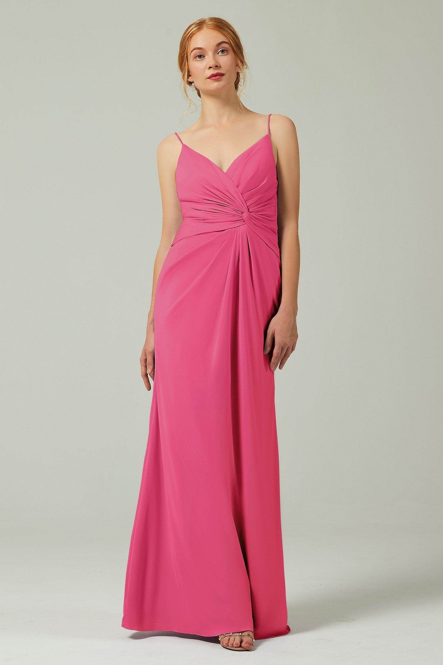 Sheath-Column Floor Length Chiffon Bridesmaid Dress CB0350 - COCOMELODY
