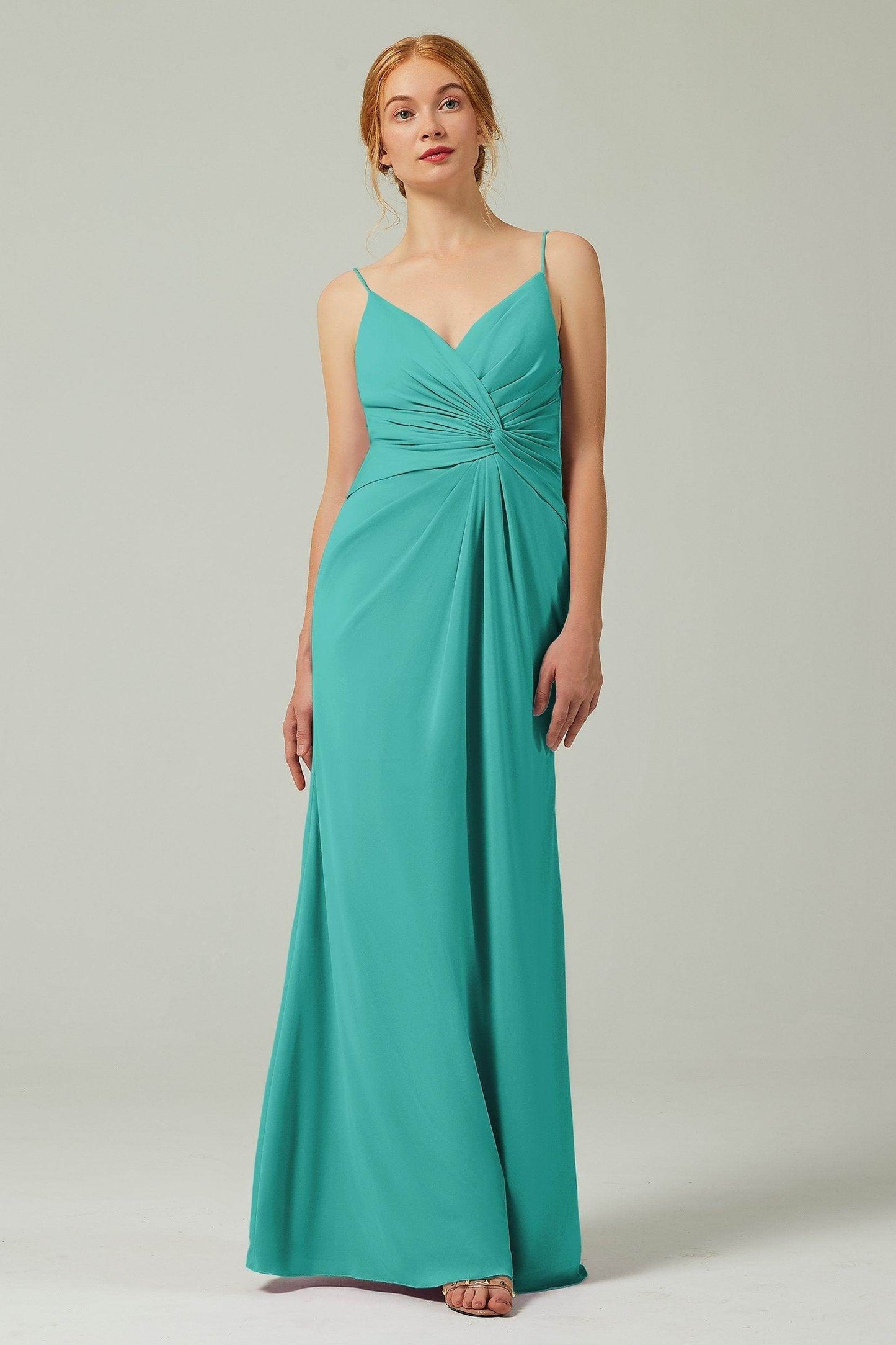 Sheath-Column Floor Length Chiffon Bridesmaid Dress CB0350 - COCOMELODY