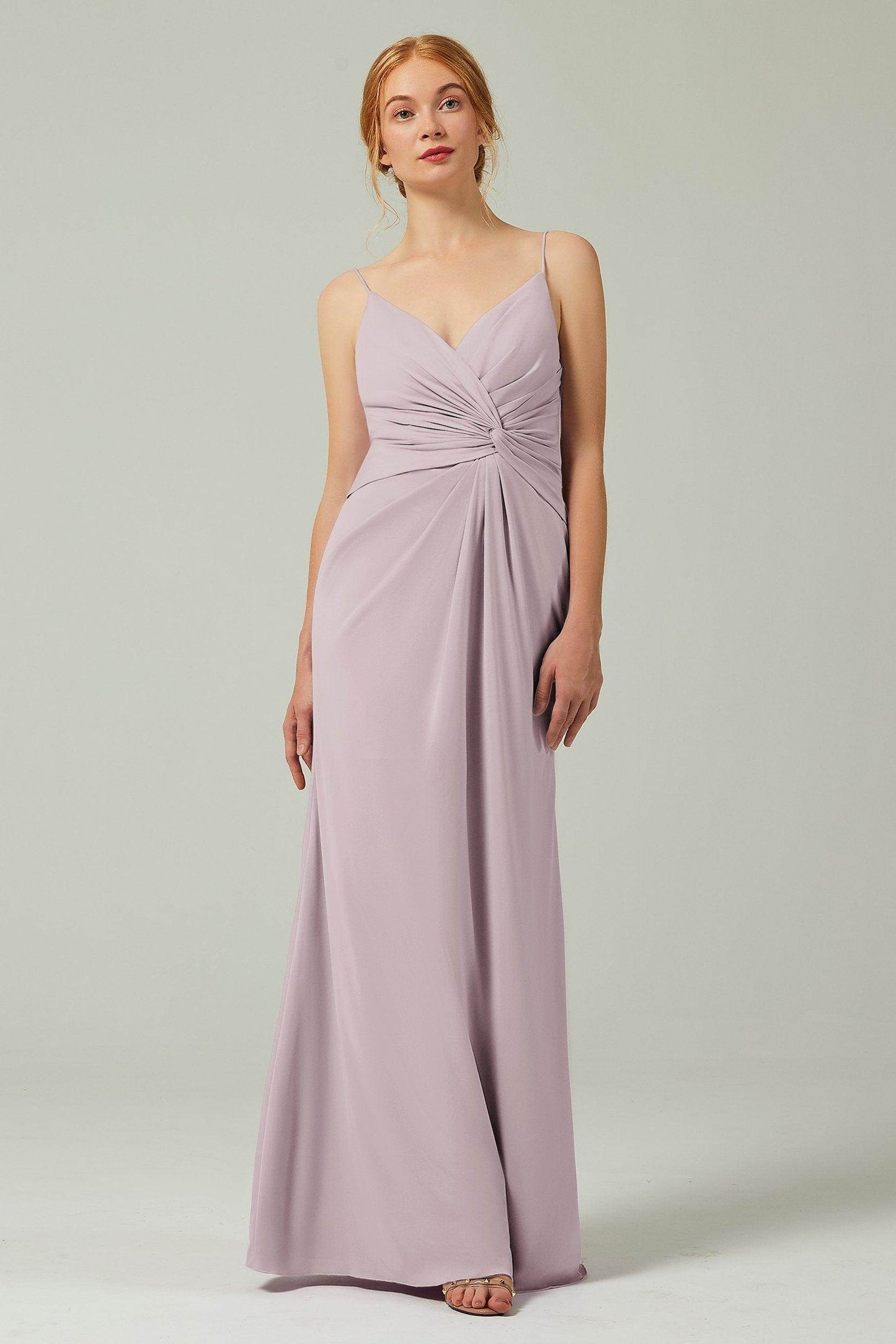 Sheath-Column Floor Length Chiffon Bridesmaid Dress CB0350 - COCOMELODY
