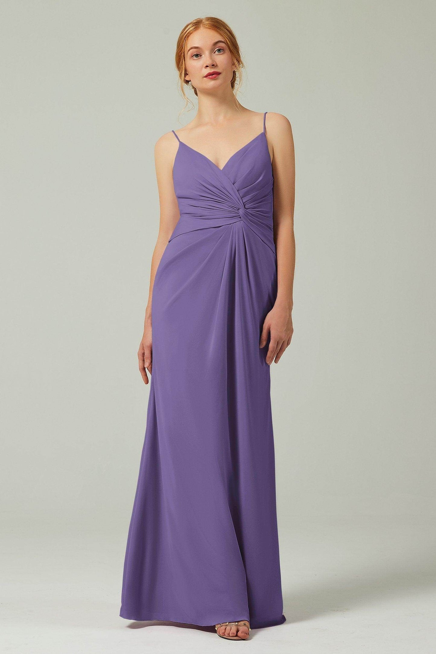 Sheath-Column Floor Length Chiffon Bridesmaid Dress CB0350 - COCOMELODY