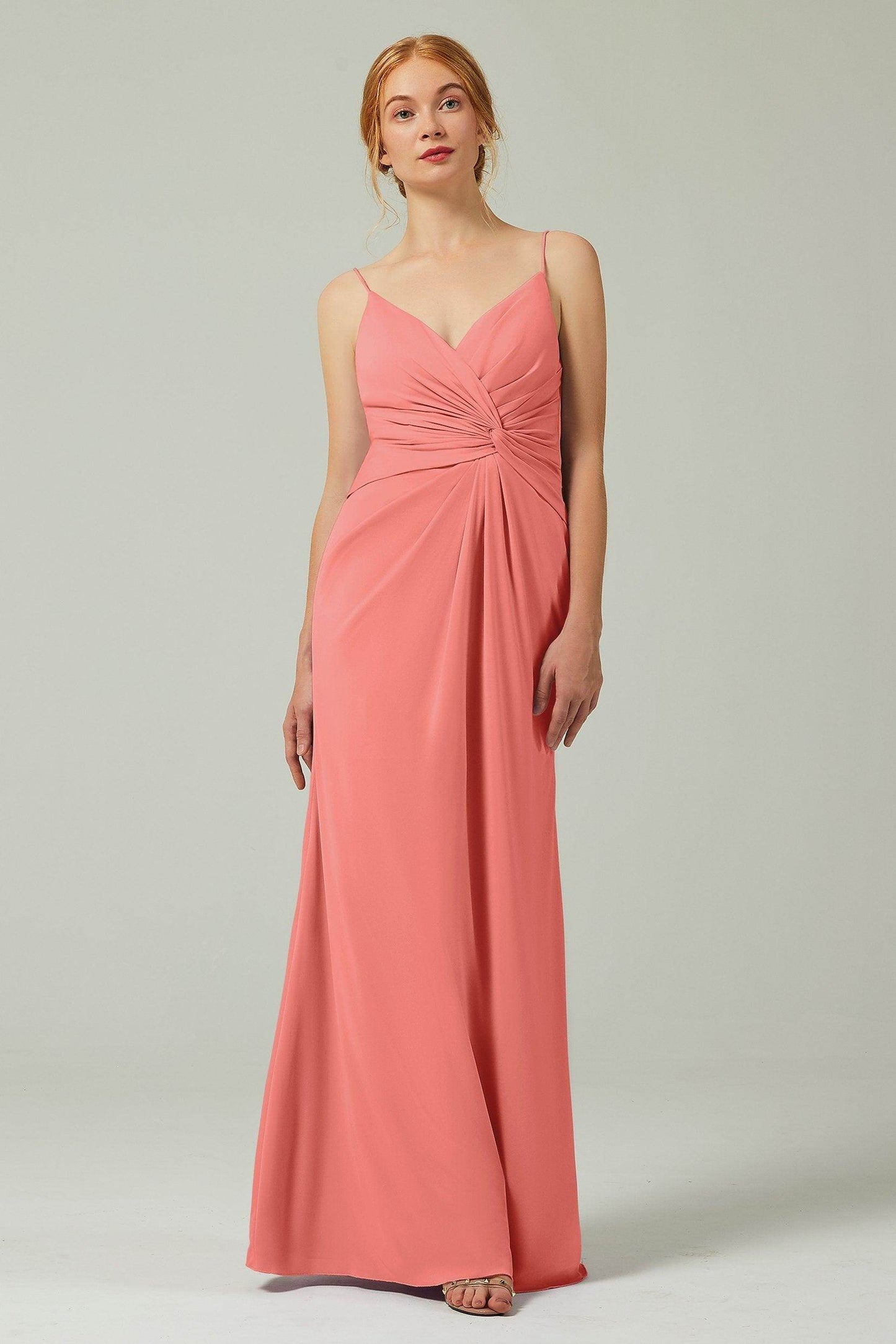 Sheath-Column Floor Length Chiffon Bridesmaid Dress CB0350 - COCOMELODY