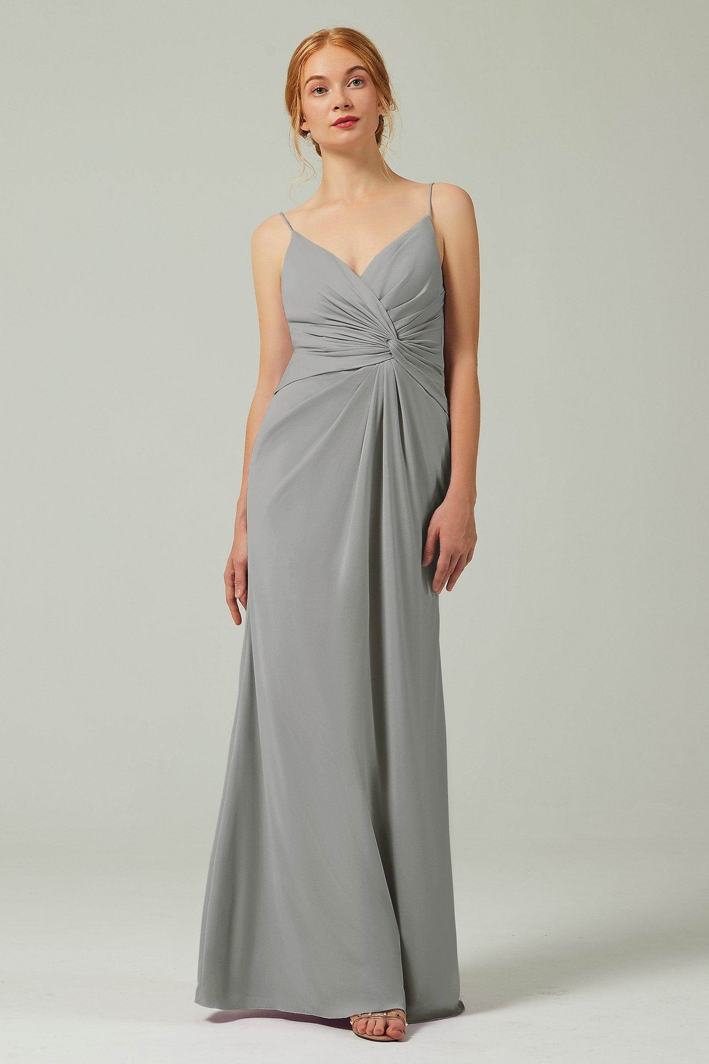 Sheath-Column Floor Length Chiffon Bridesmaid Dress CB0350 - COCOMELODY