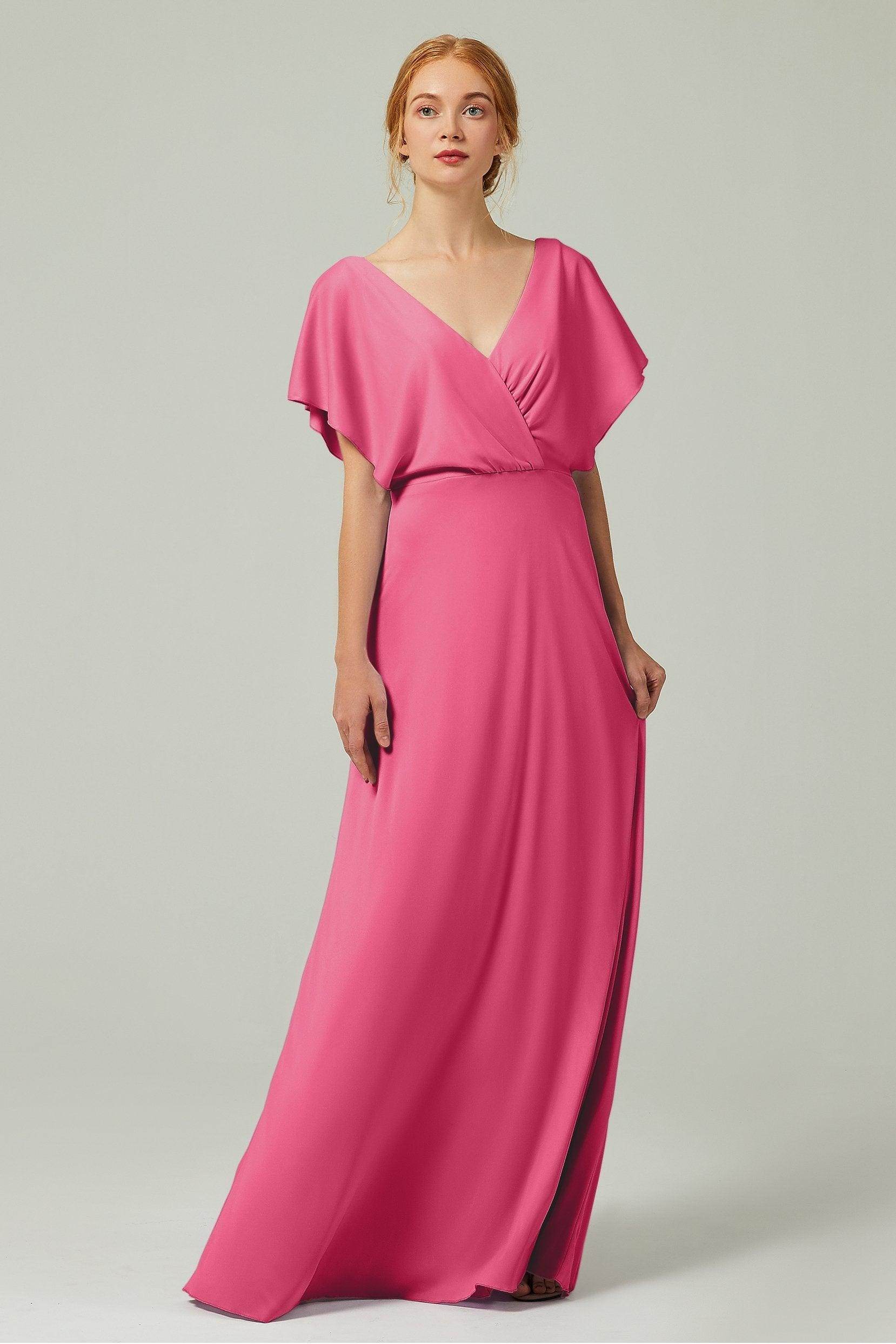 A-Line Floor Length Chiffon Bridesmaid Dress CB0351 - COCOMELODY