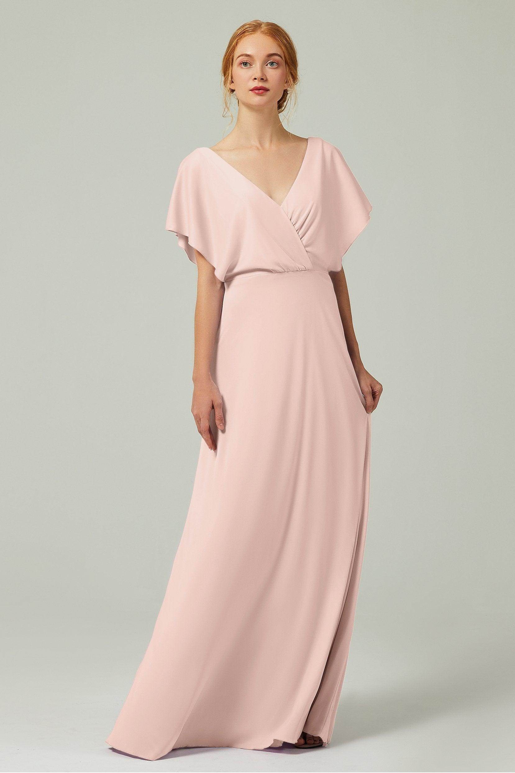 A-Line Floor Length Chiffon Bridesmaid Dress CB0351 - COCOMELODY