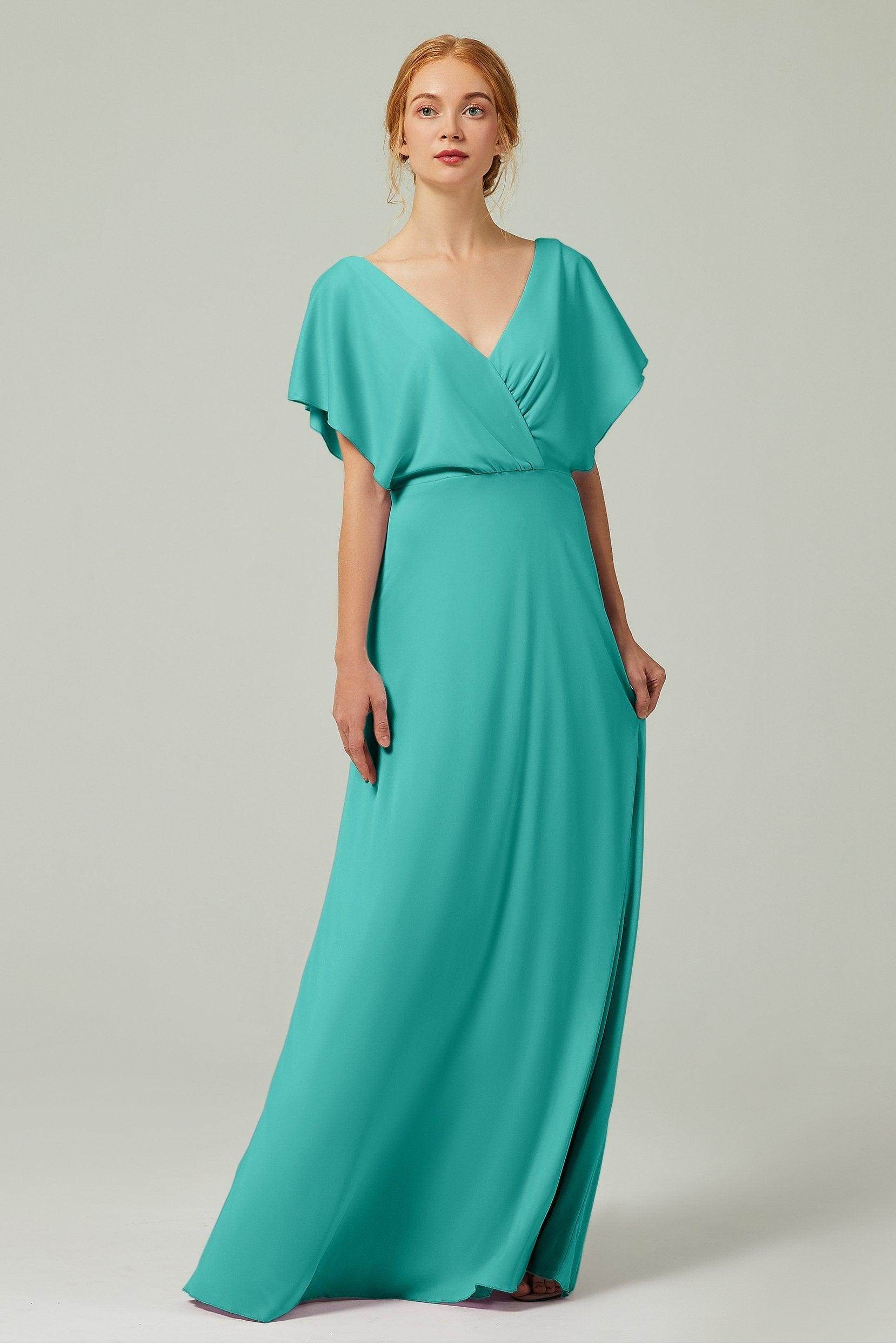 A-Line Floor Length Chiffon Bridesmaid Dress CB0351 - COCOMELODY