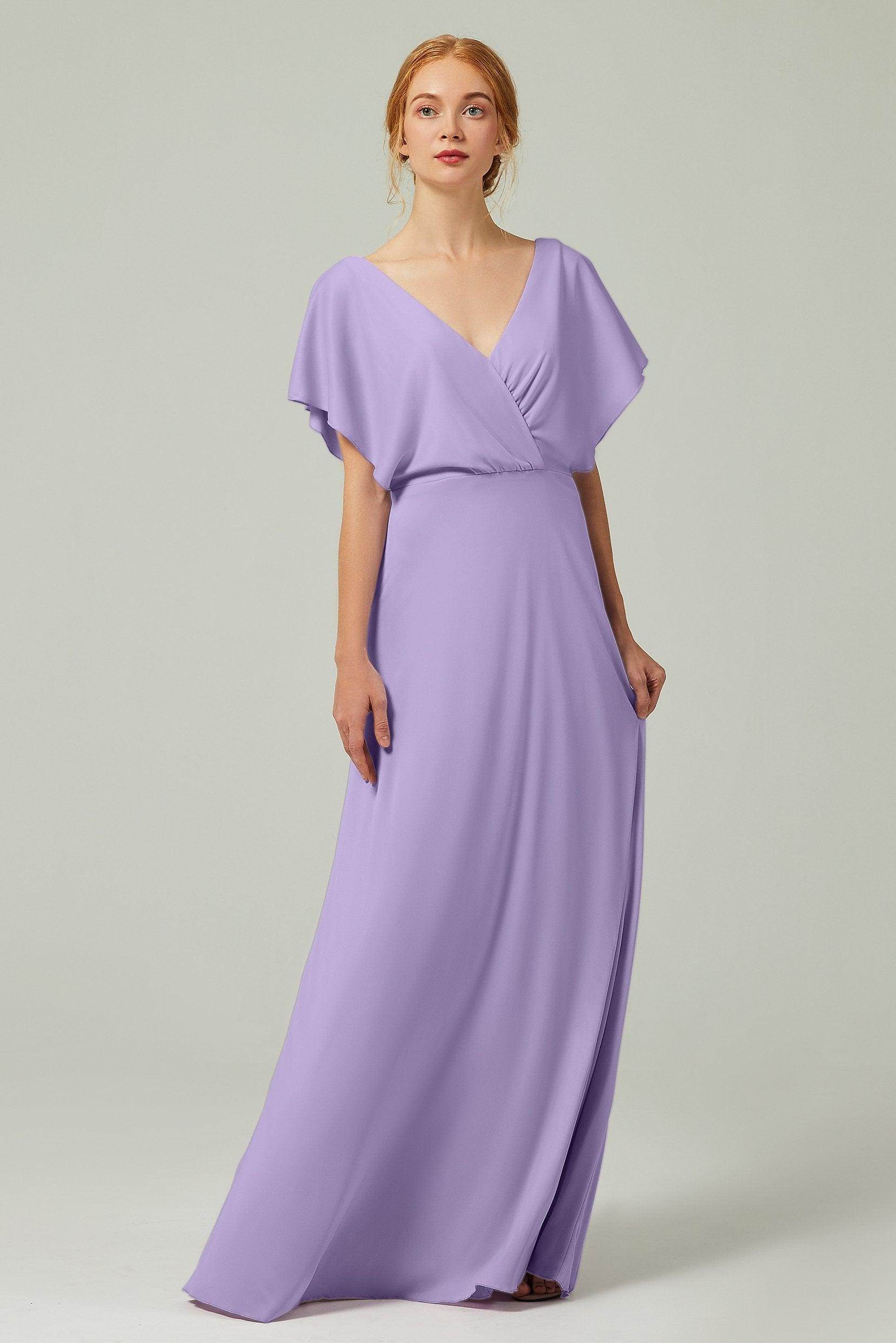A-Line Floor Length Chiffon Bridesmaid Dress CB0351 - COCOMELODY