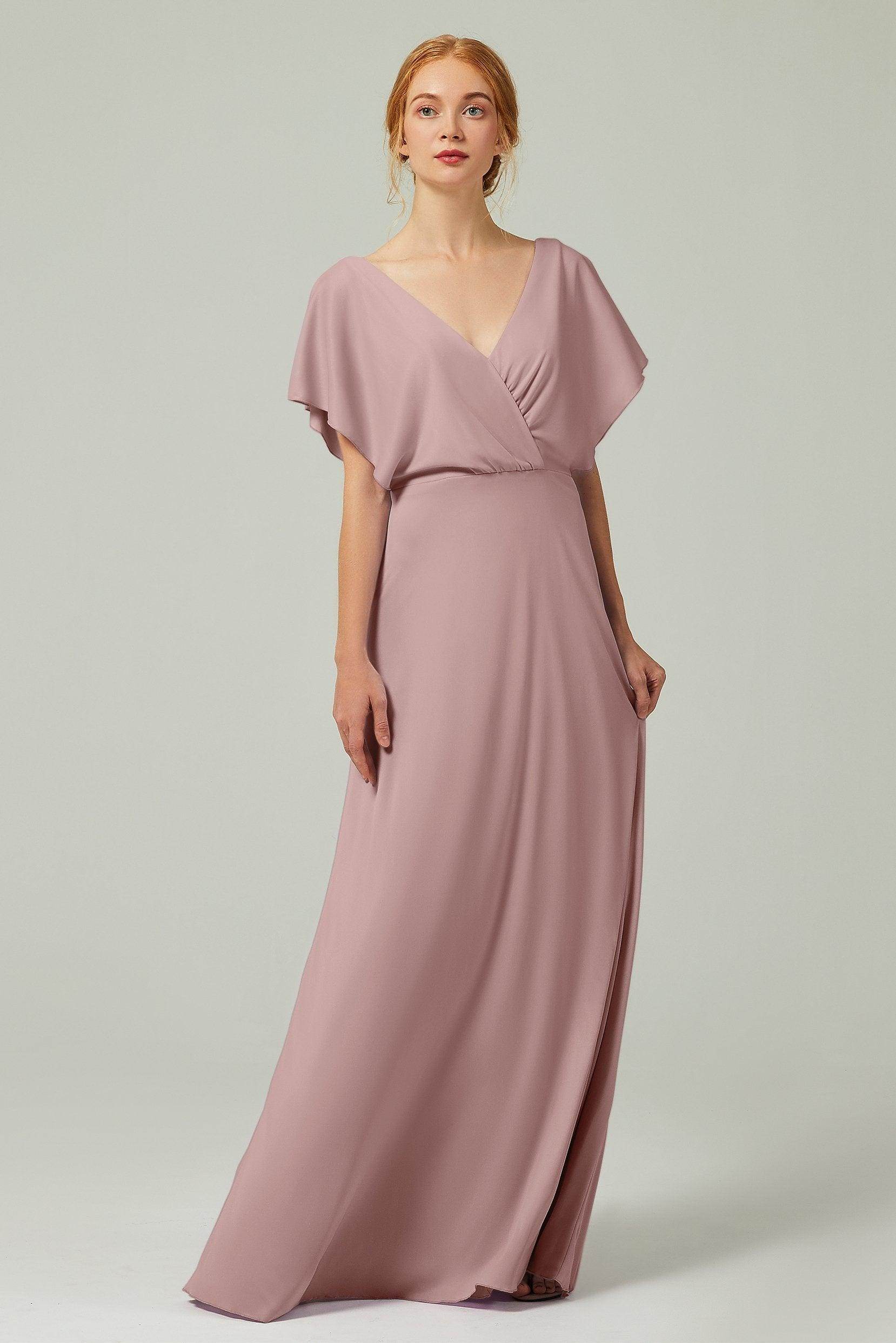 A-Line Floor Length Chiffon Bridesmaid Dress CB0351 - COCOMELODY