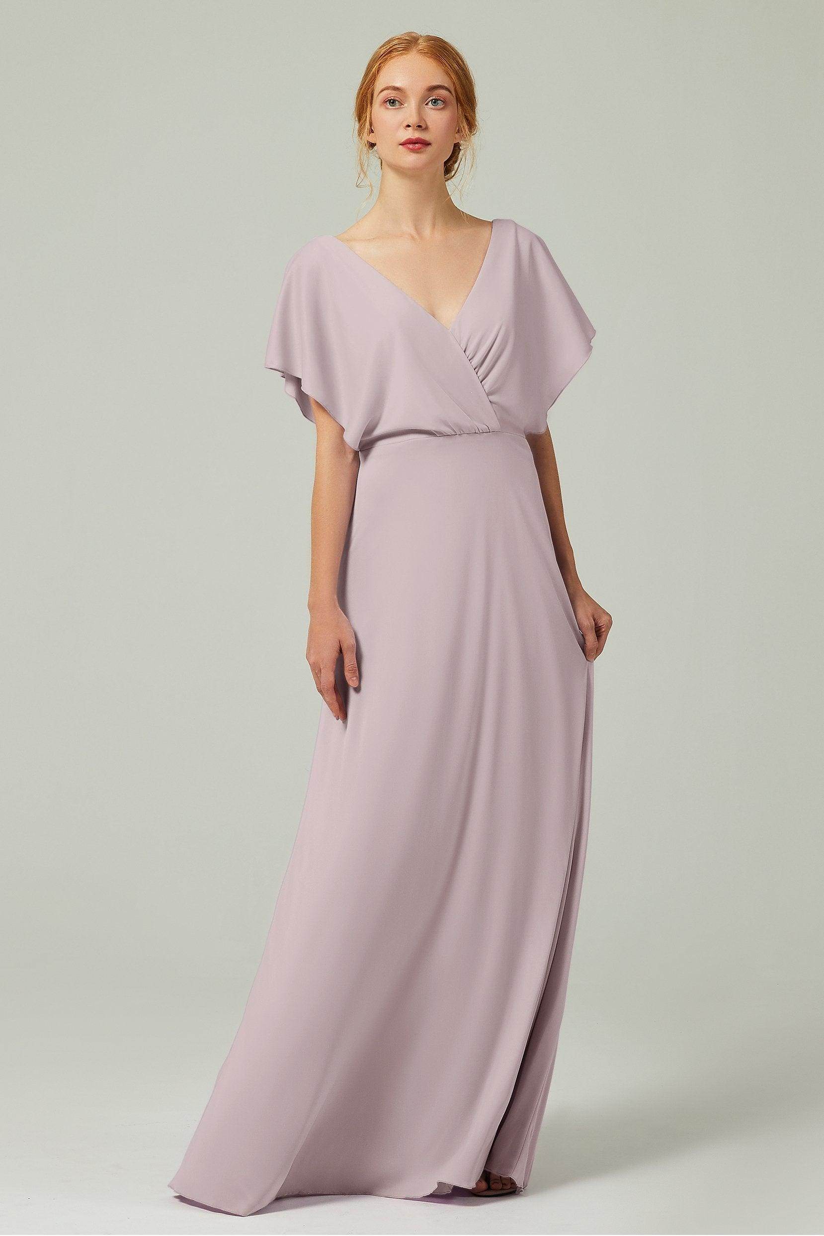 A-Line Floor Length Chiffon Bridesmaid Dress CB0351 - COCOMELODY