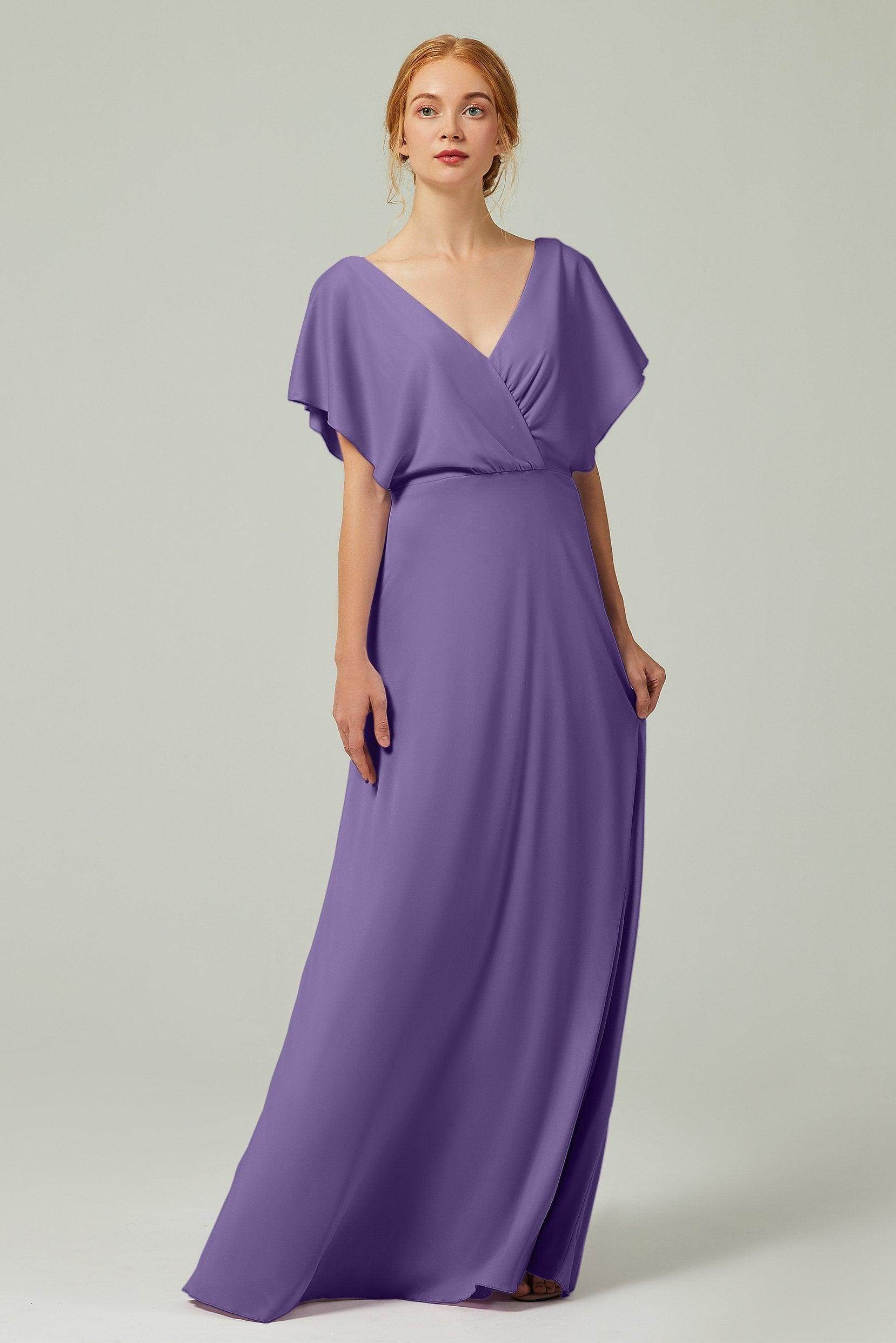 A-Line Floor Length Chiffon Bridesmaid Dress CB0351 - COCOMELODY