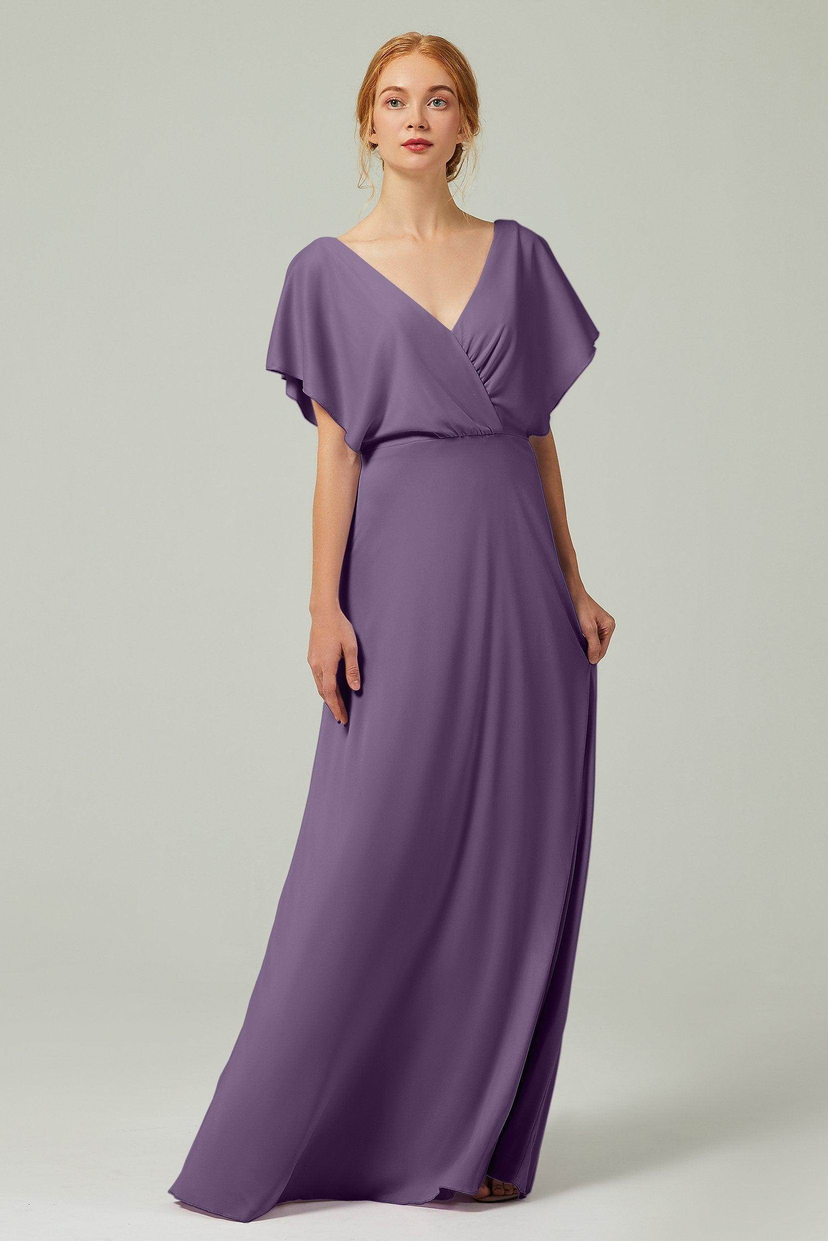 A-Line Floor Length Chiffon Bridesmaid Dress CB0351 - COCOMELODY