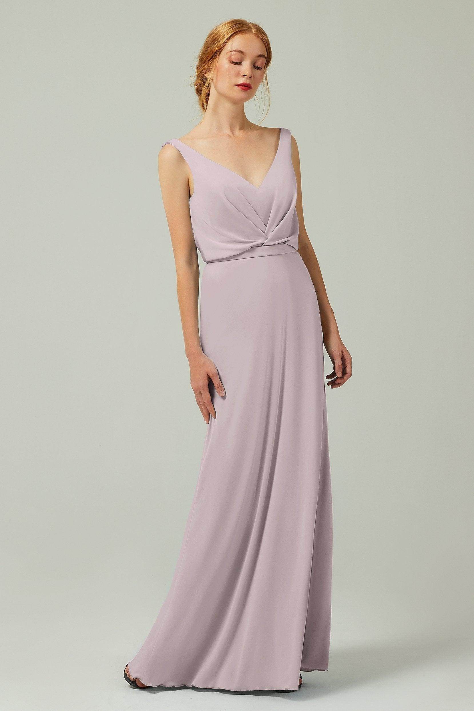 Sheath-Column Floor Length Chiffon Bridesmaid Dress Formal Dresses CB0358 - COCOMELODY