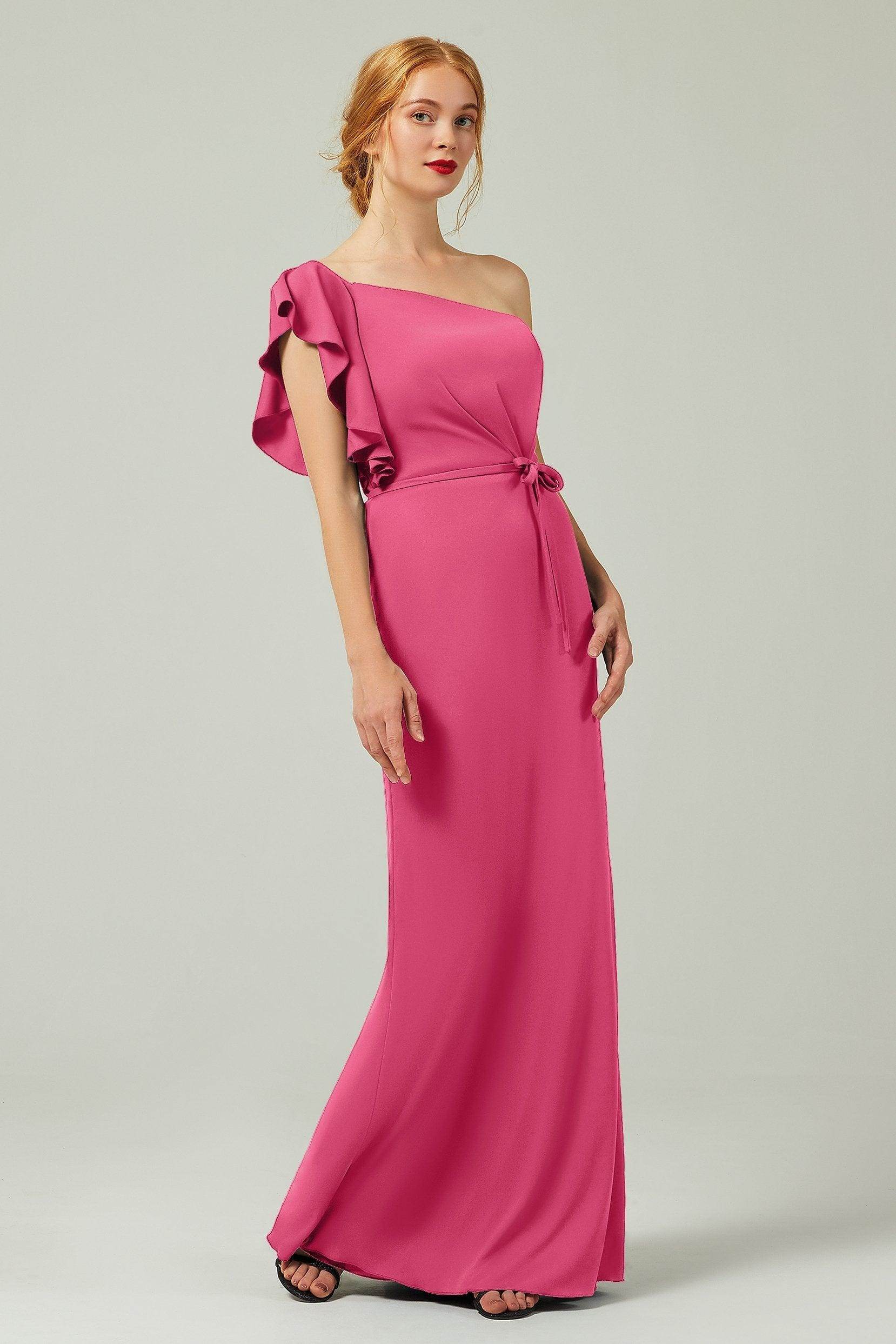 Sheath-Column Floor Length Chiffon Bridesmaid Dress Formal Dresses CB0361 - COCOMELODY