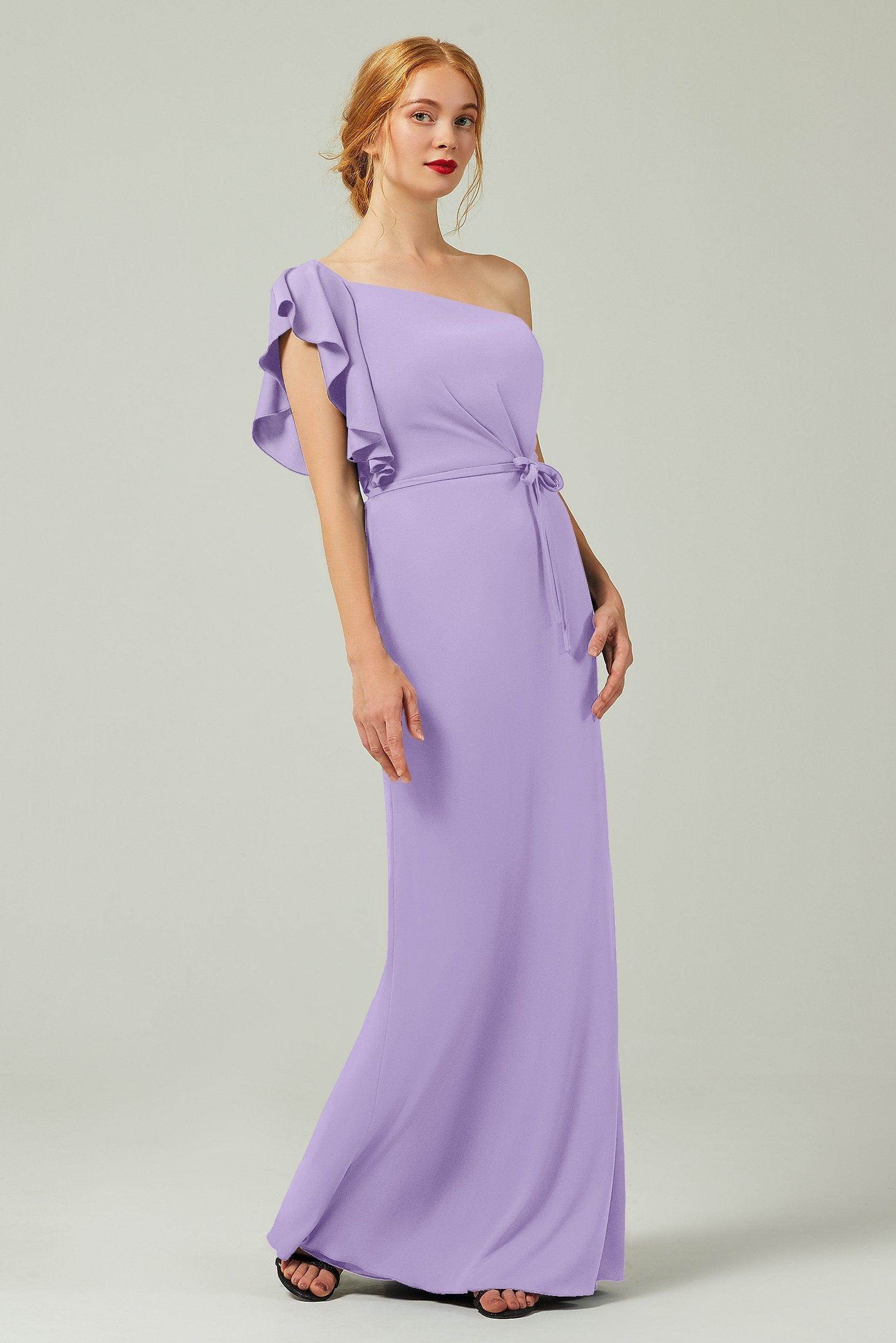 Sheath-Column Floor Length Chiffon Bridesmaid Dress Formal Dresses CB0361 - COCOMELODY