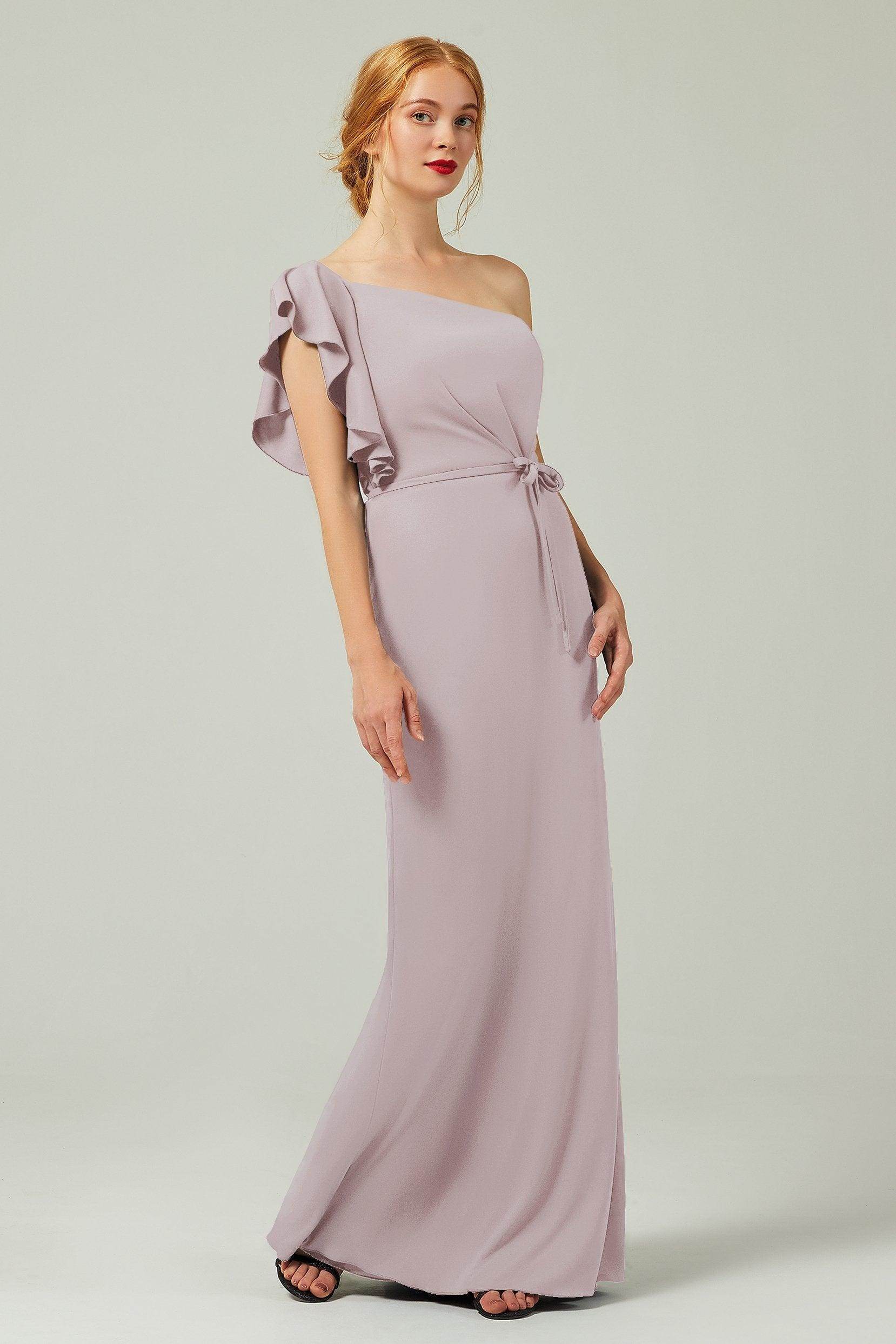 Sheath-Column Floor Length Chiffon Bridesmaid Dress Formal Dresses CB0361 - COCOMELODY