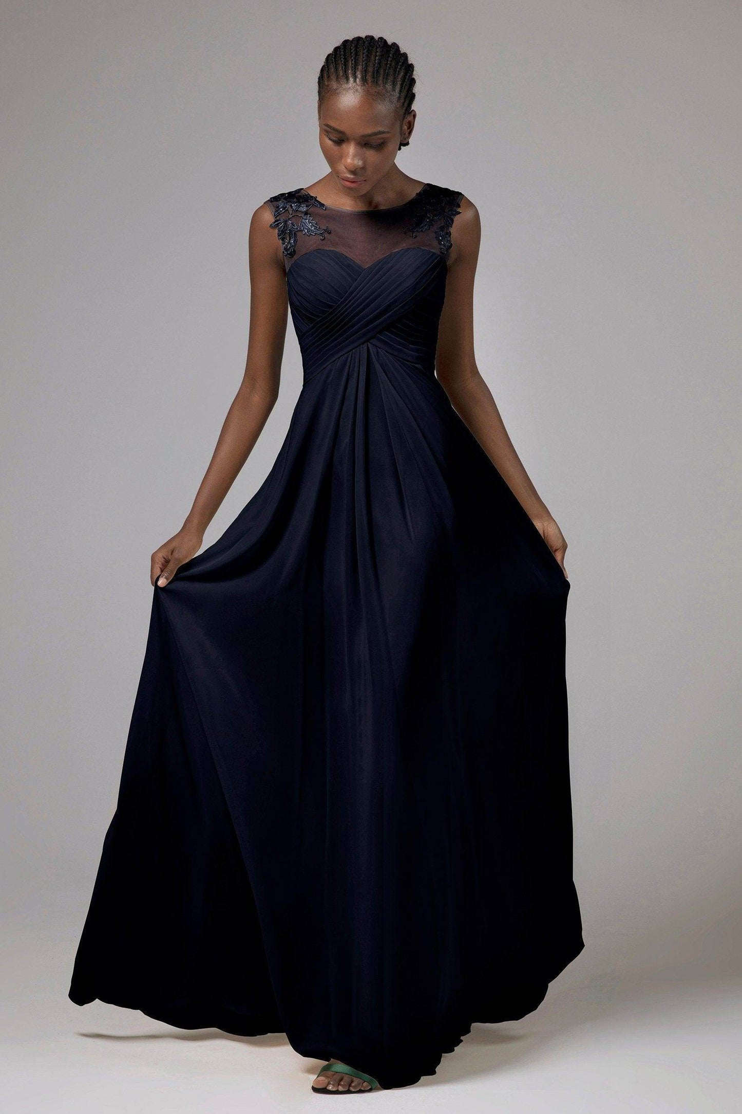 A-Line Floor Length Chiffon Bridesmaid Dress CB0397 - COCOMELODY