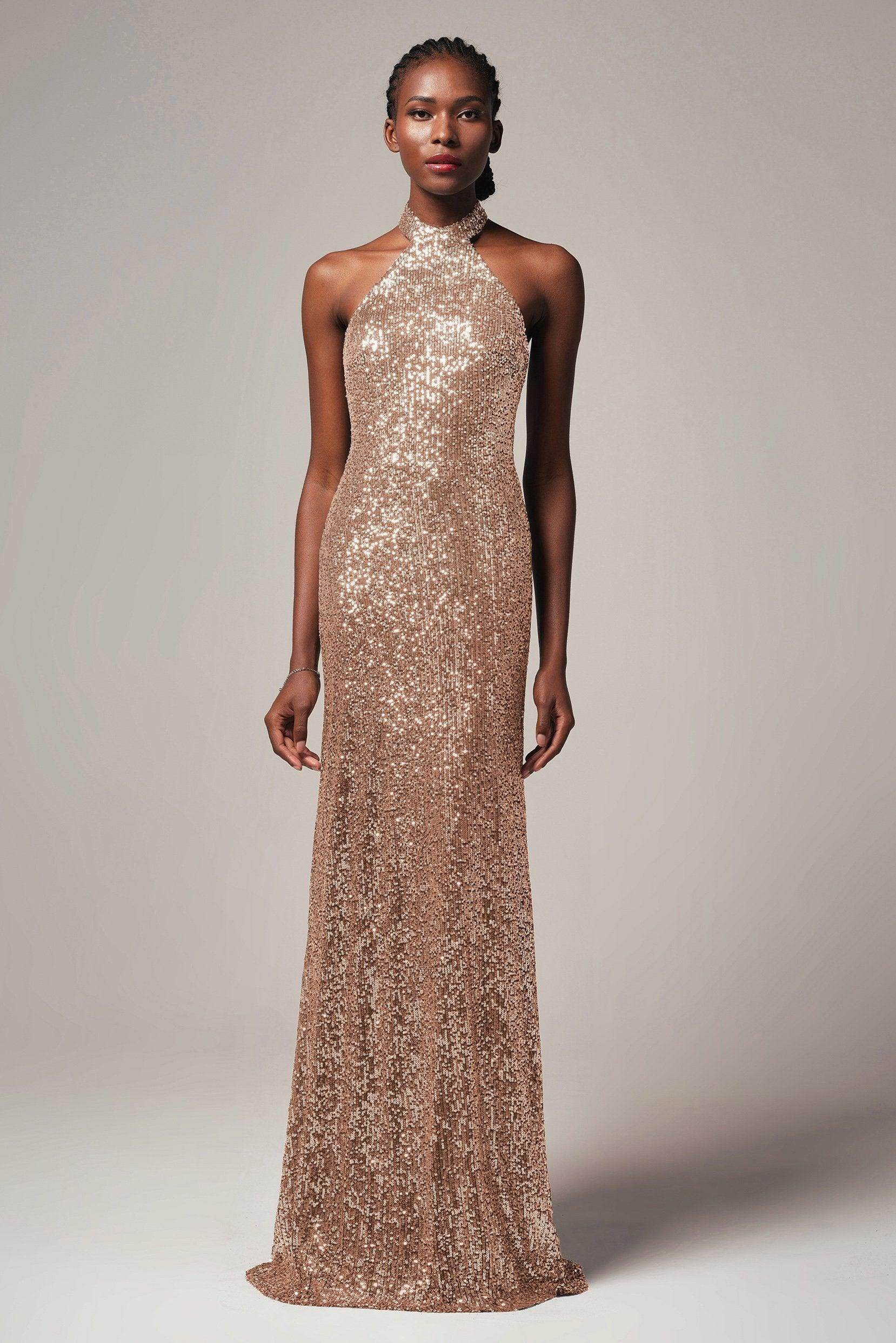 Sheath-Column Floor Length Sequined Dress CB0401 - COCOMELODY