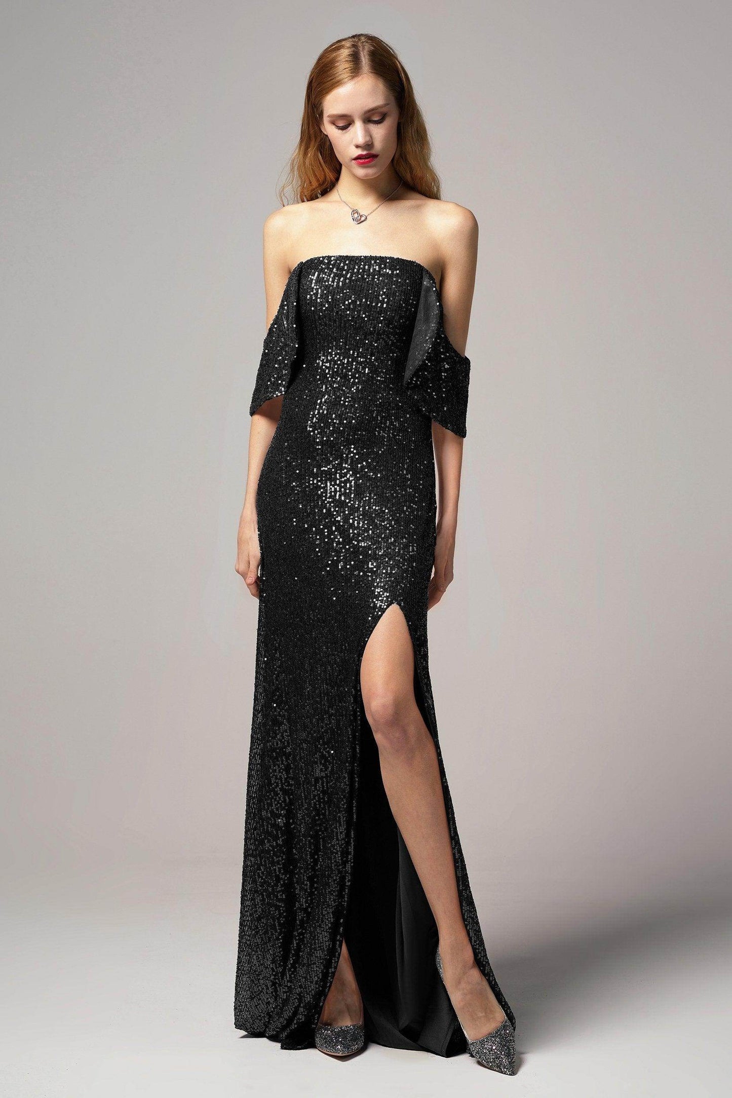 Sheath-Column Floor Length Sequined Dress CB0405 - COCOMELODY