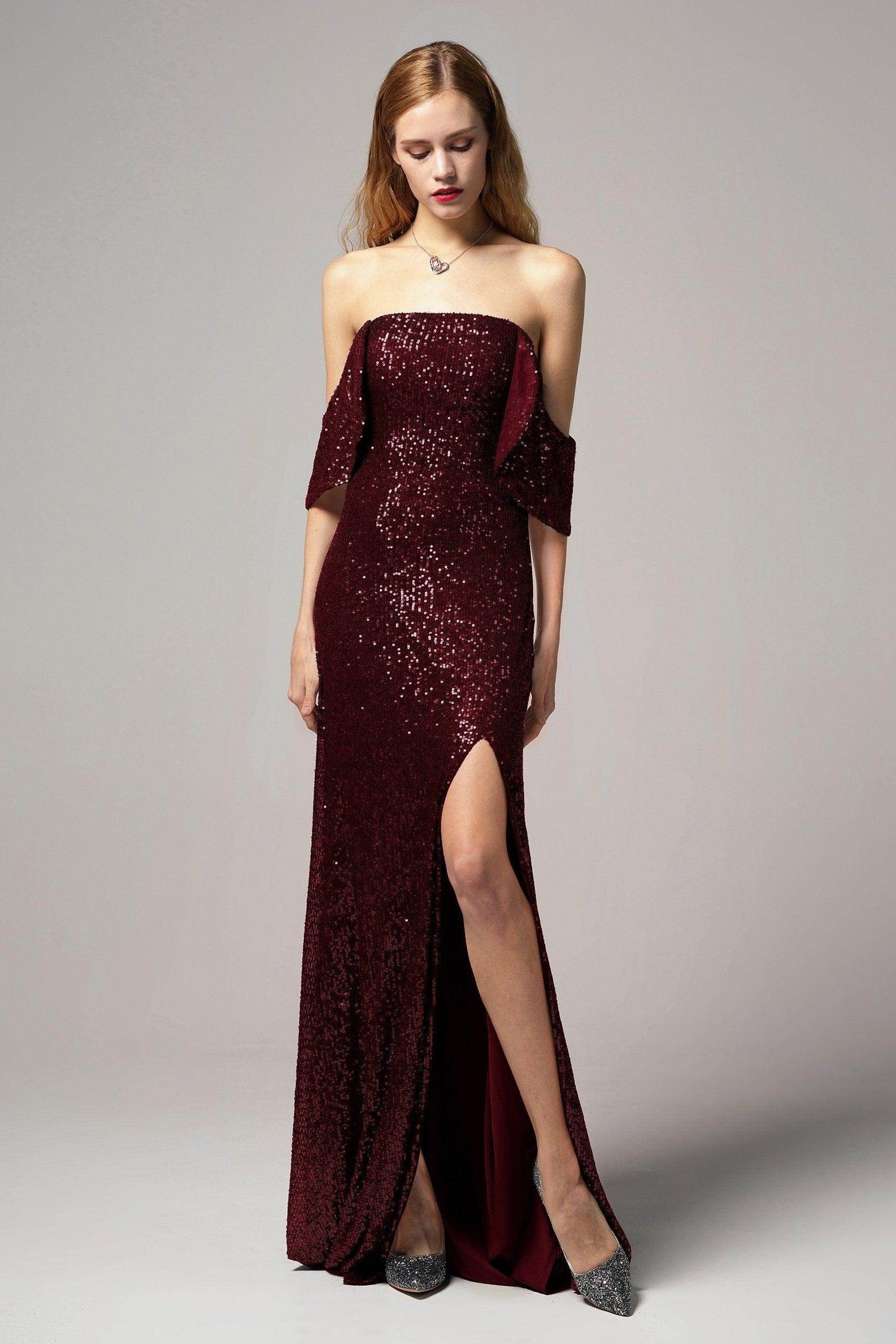 Sheath-Column Floor Length Sequined Dress CB0405 - COCOMELODY