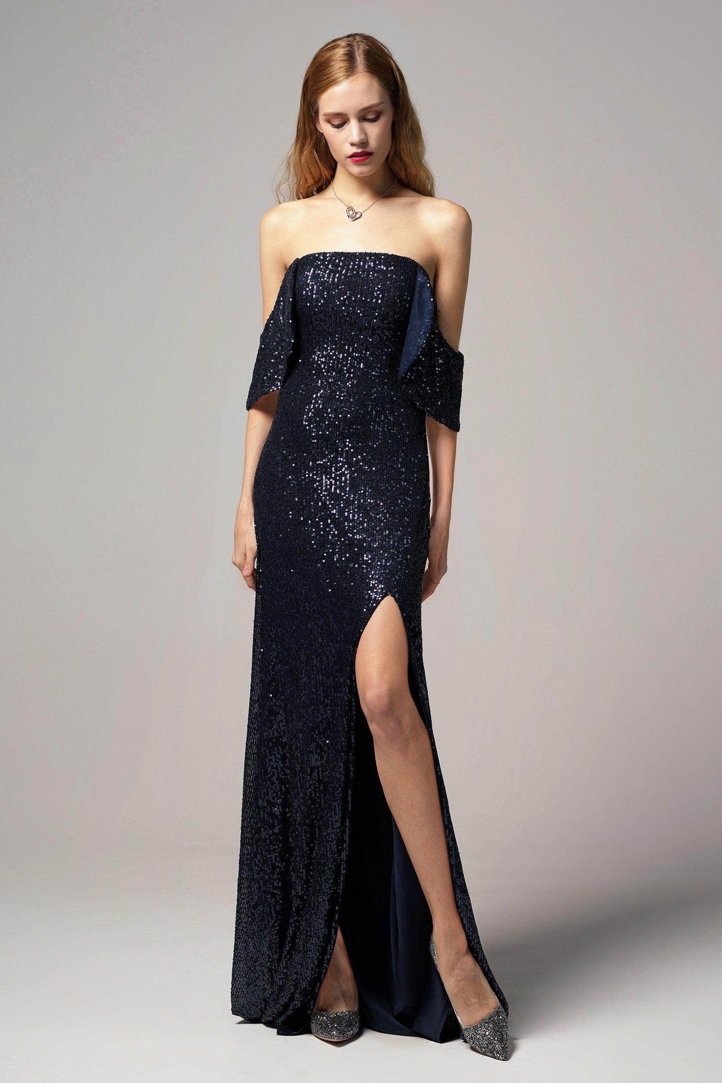 Sheath-Column Floor Length Sequined Dress CB0405 - COCOMELODY