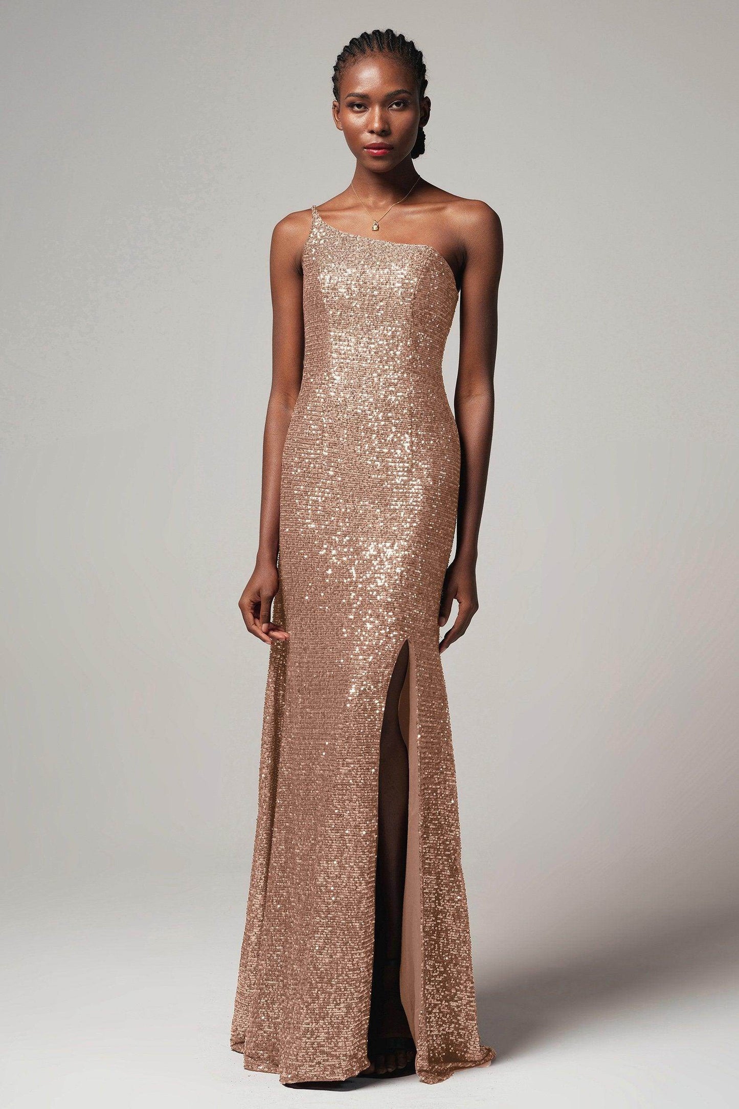 Trumpet-Mermaid Sweep-Brush Train Sequined Dress CB0406 - COCOMELODY