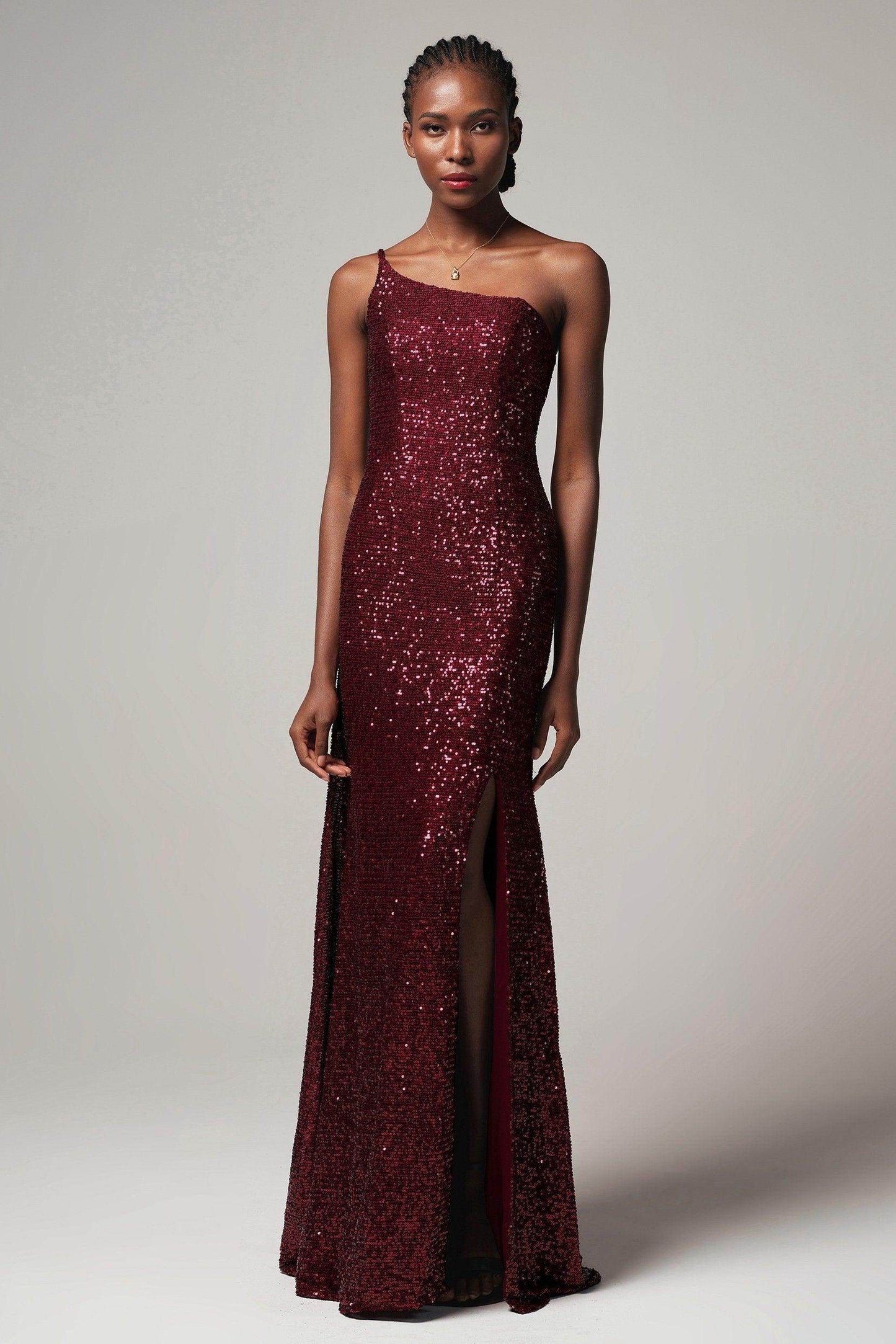 Trumpet-Mermaid Sweep-Brush Train Sequined Dress CB0406 - COCOMELODY