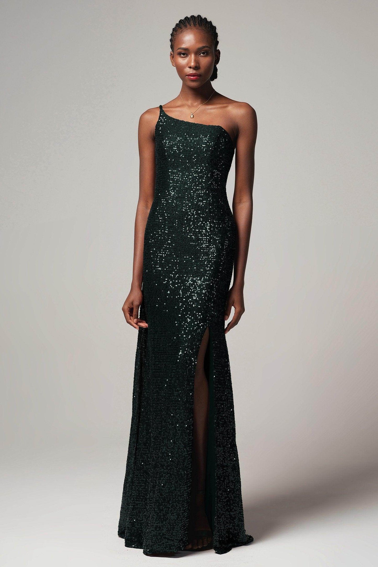 Trumpet-Mermaid Sweep-Brush Train Sequined Dress CB0406 - COCOMELODY
