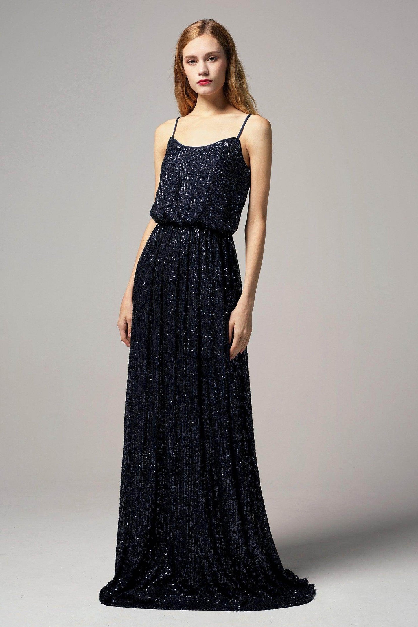 A-Line Floor Length Sequined Dress CB0407 - COCOMELODY