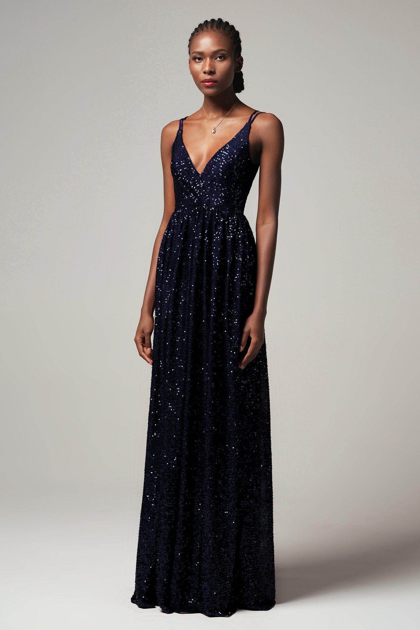 A-Line Floor Length Sequined Dress CB0408 - COCOMELODY