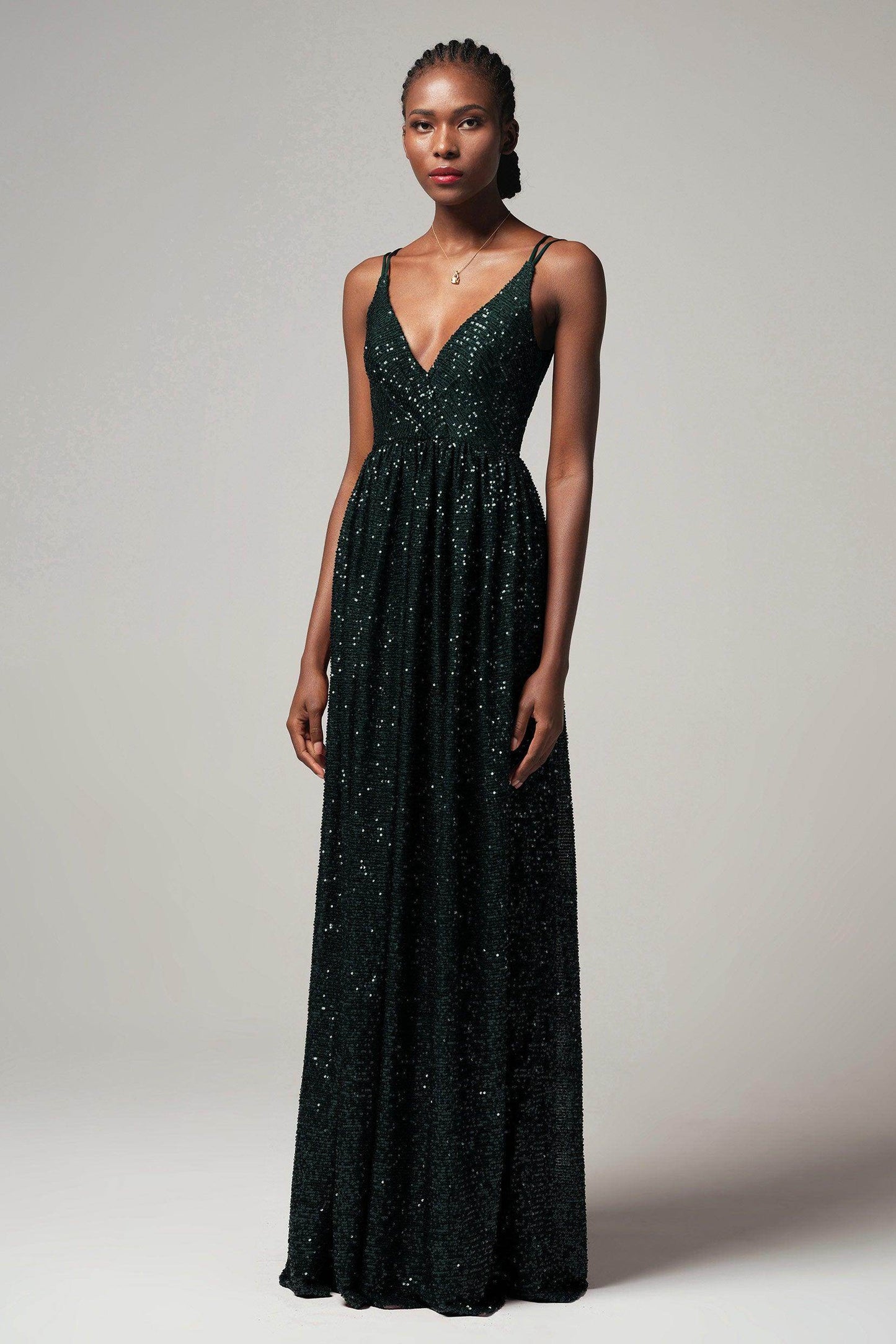A-Line Floor Length Sequined Dress CB0408 - COCOMELODY