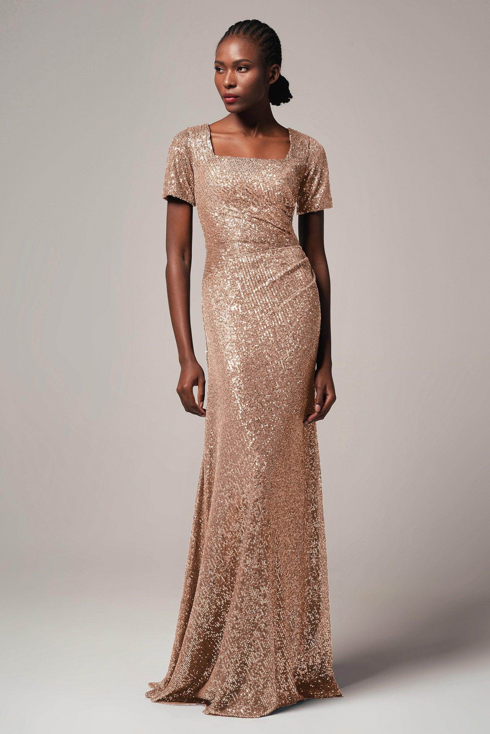 Sheath-Column Floor Length Sequined Dress CB0409 - COCOMELODY