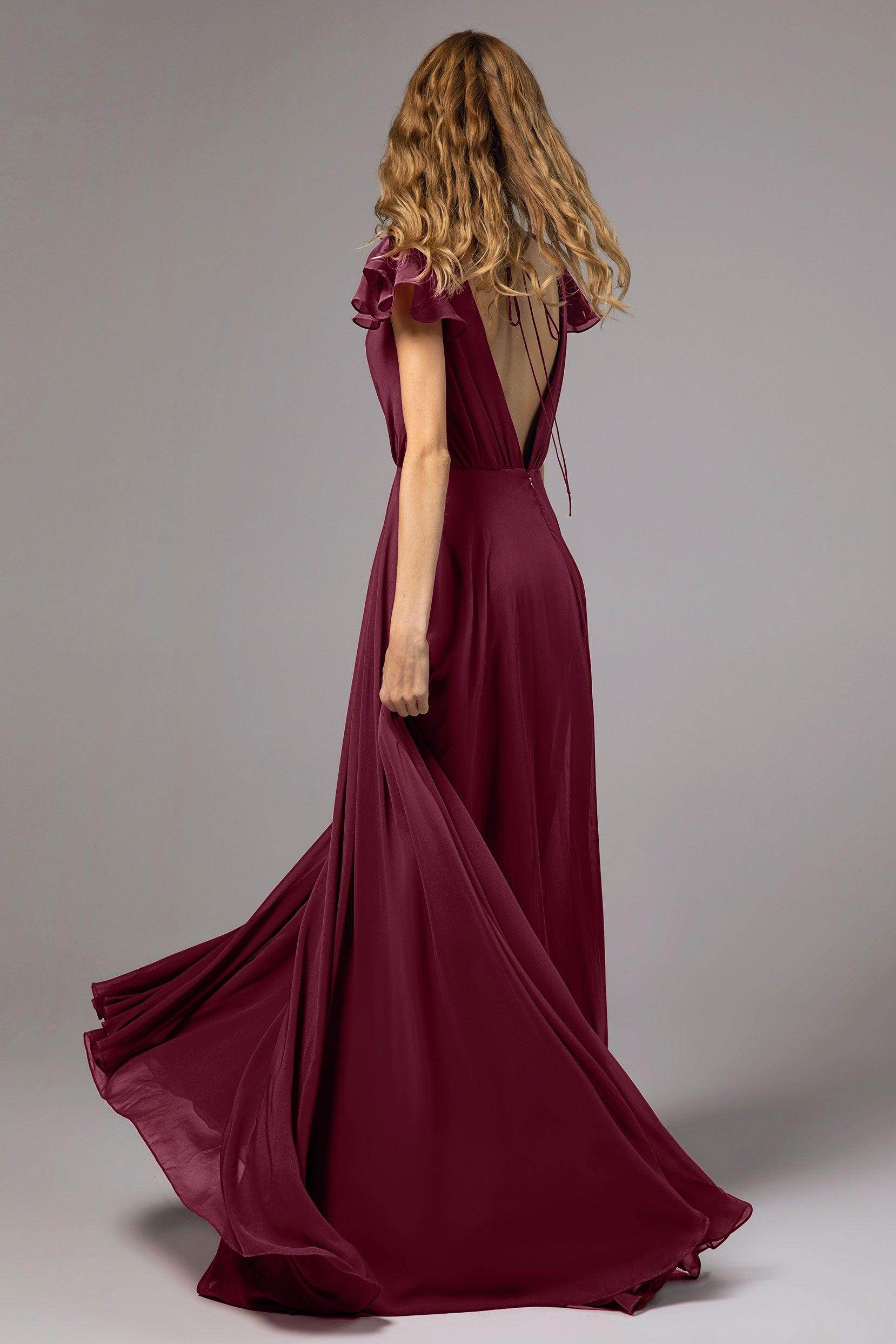 A-Line Floor Length Chiffon Bridesmaid Dress CB0410 - COCOMELODY