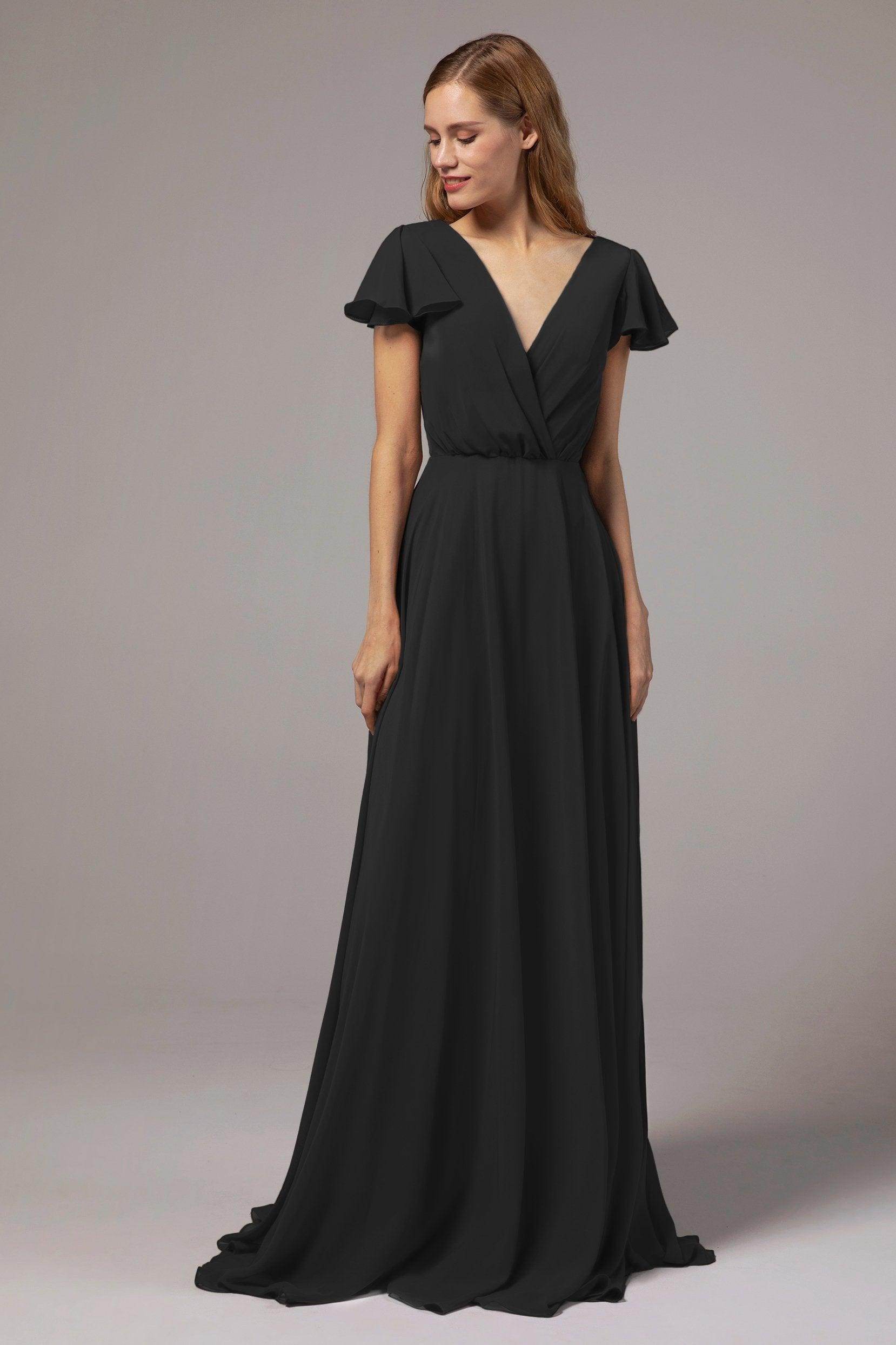 A-Line Floor Length Chiffon Bridesmaid Dress CB0410 - COCOMELODY