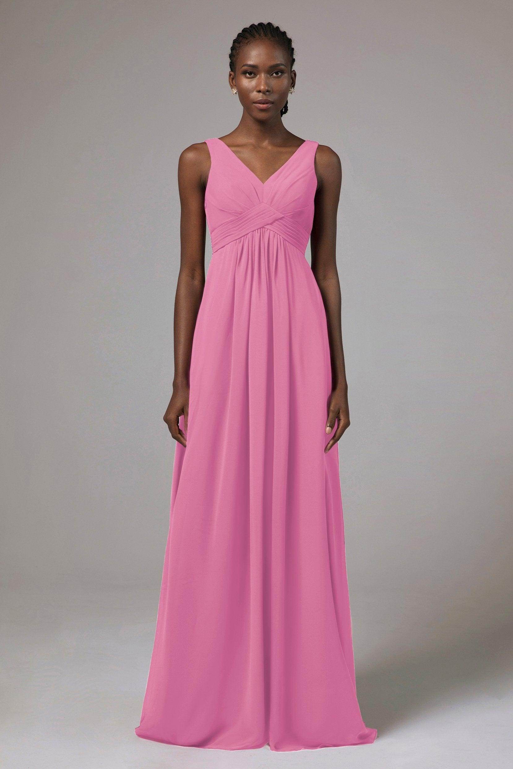 A-Line Floor Length Chiffon Bridesmaid Dress Formal Dresses CB0411 - COCOMELODY